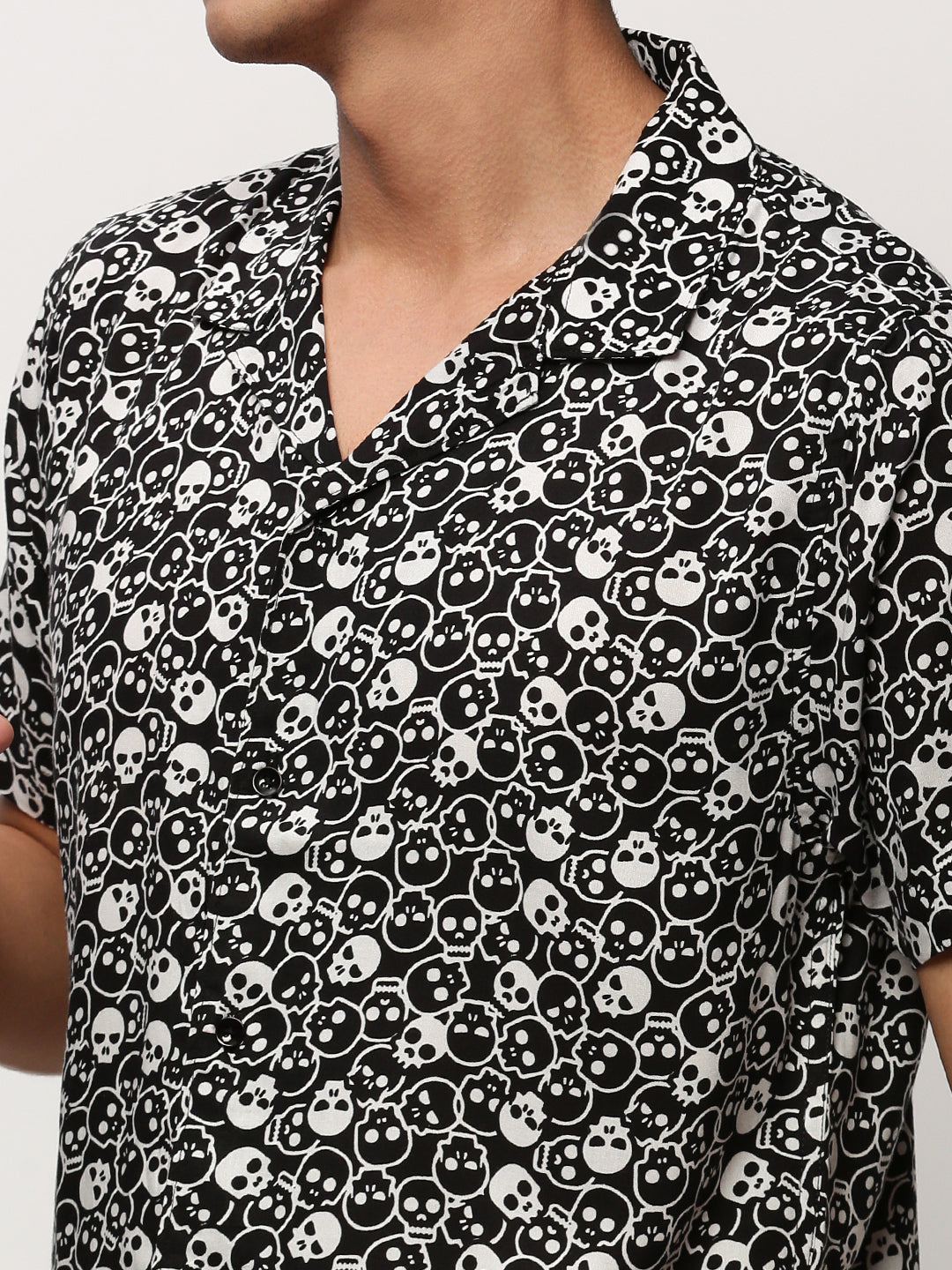 Men Black Printed Casual Co ords