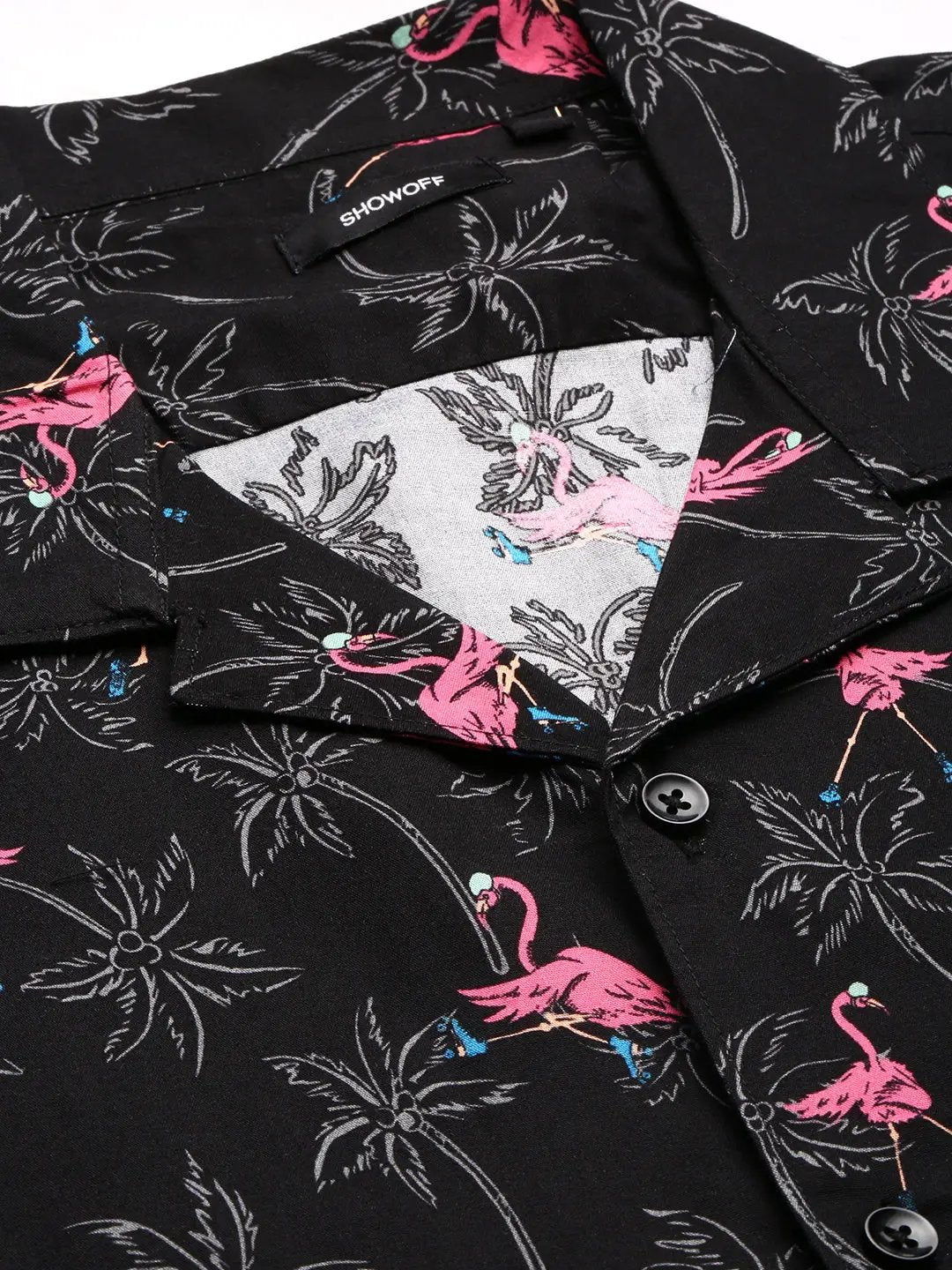Men's Black Printed Co-Ords Set