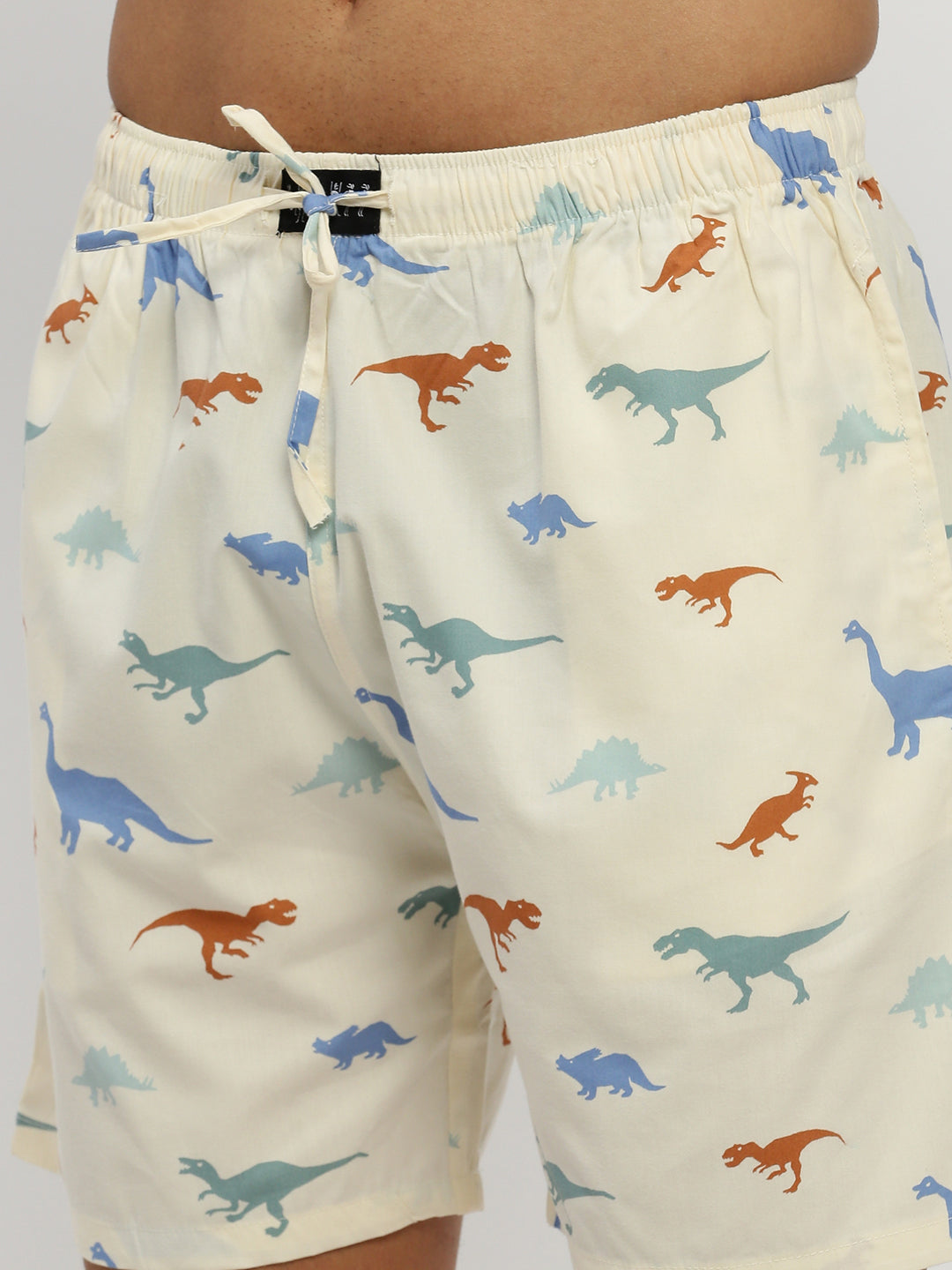 Men's Cream Printed Co-Ords Set