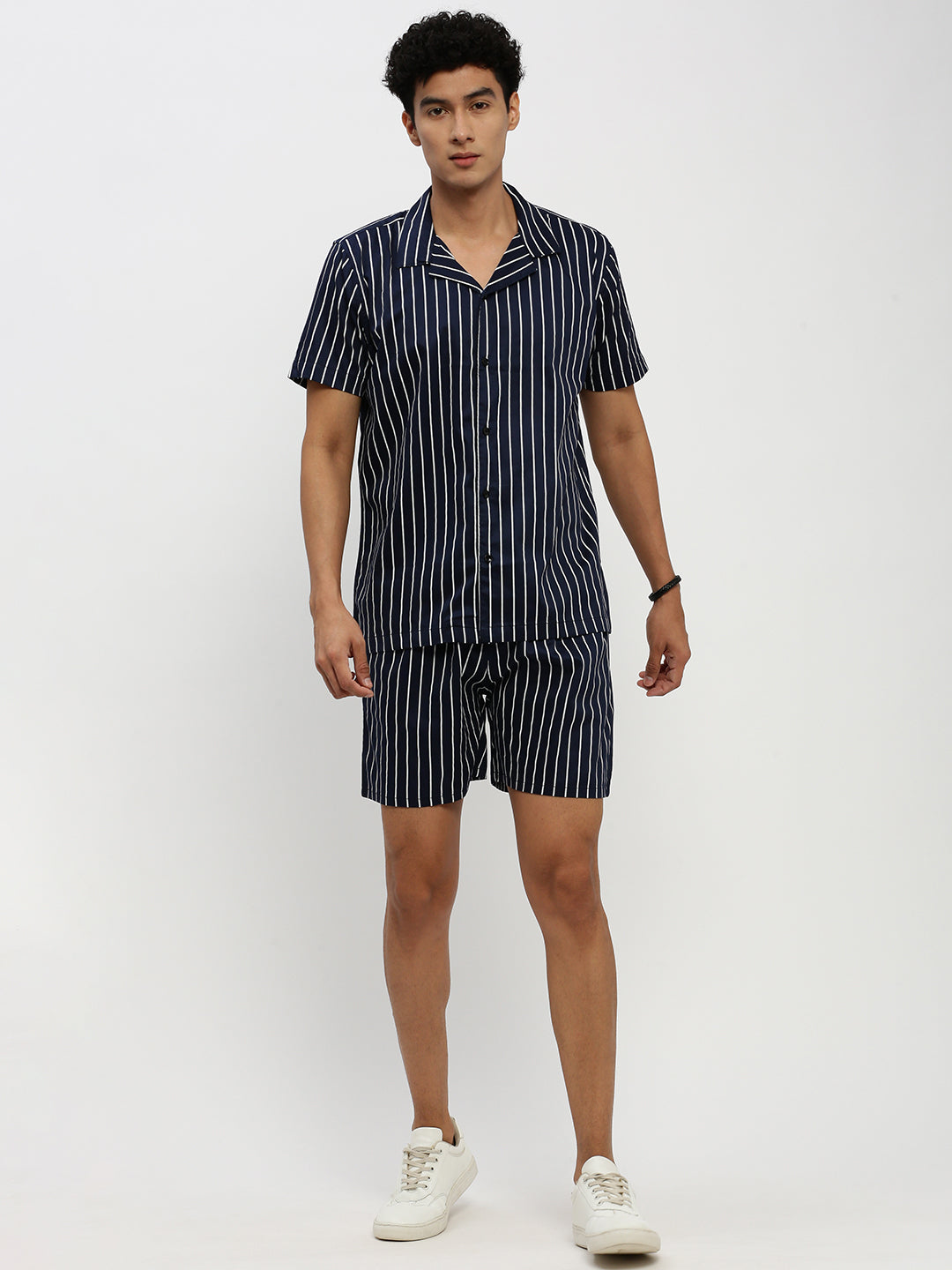 Men's Navy Striped Co-Ords Set