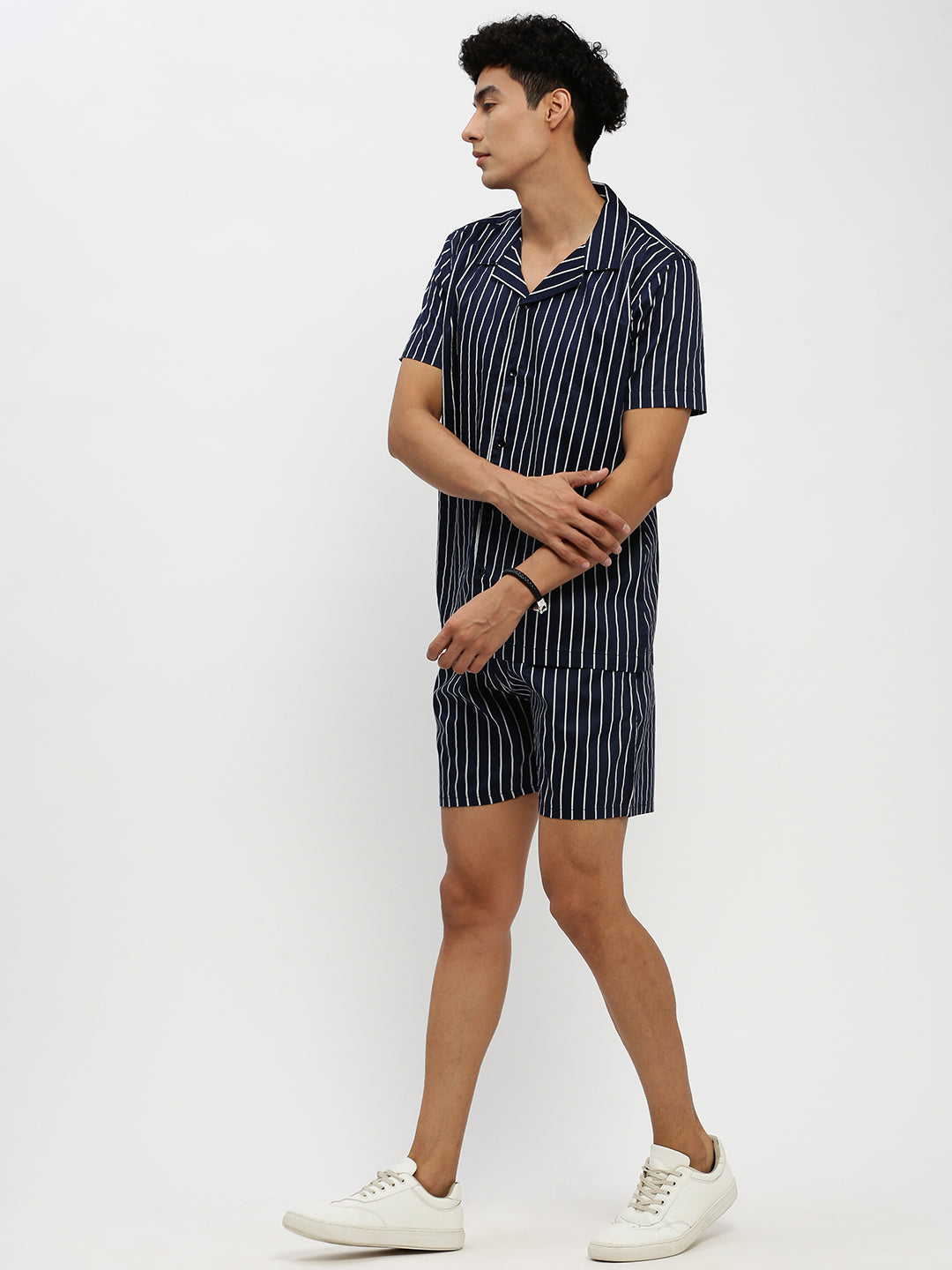 Men's Navy Striped Co-Ords Set