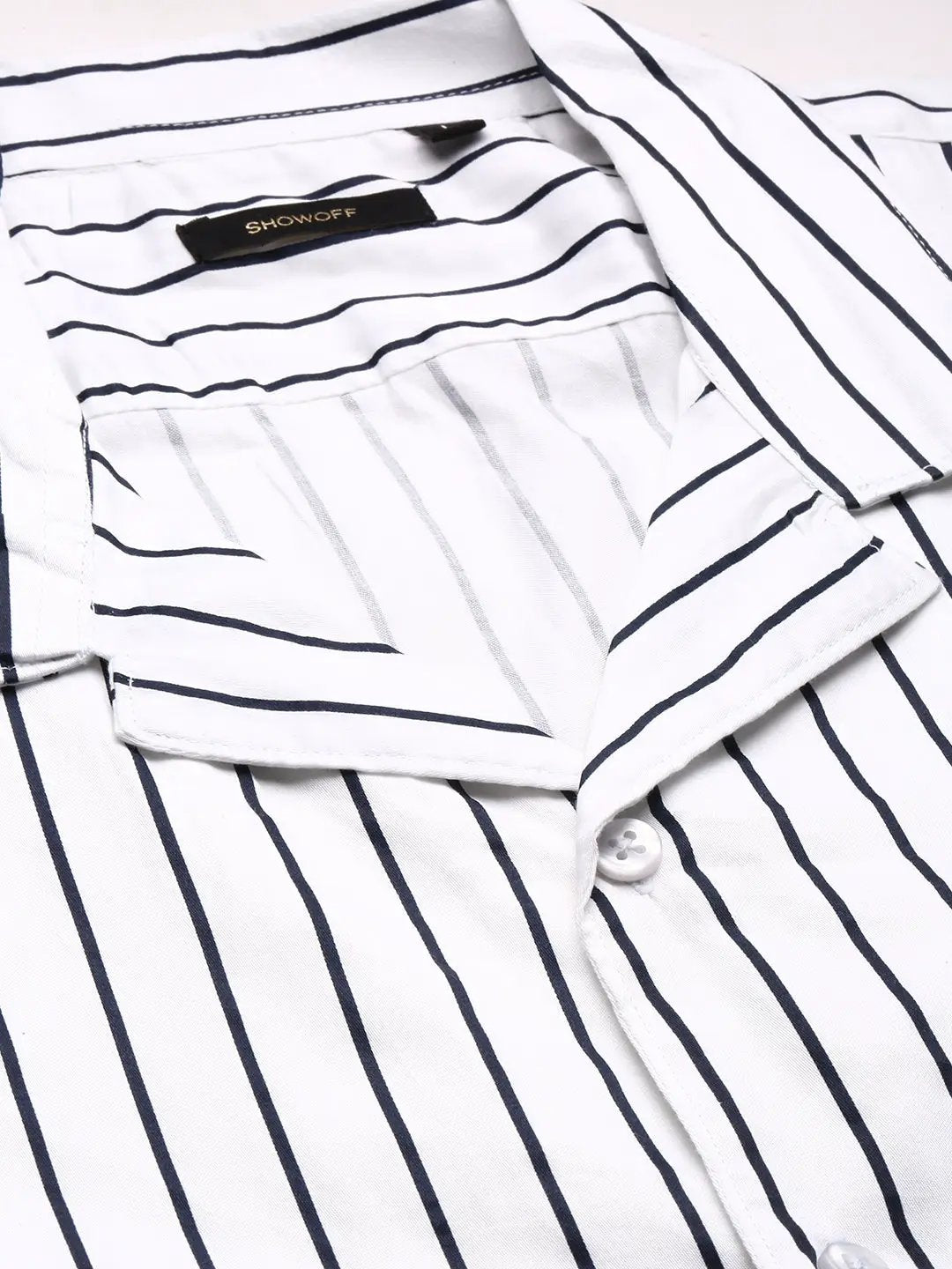Men's White Striped Co-Ords Set