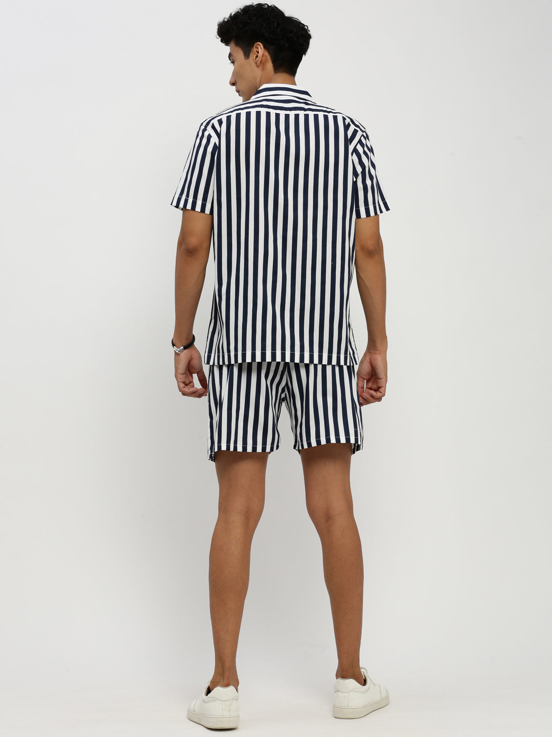 Men Navy Striped Co ordSet