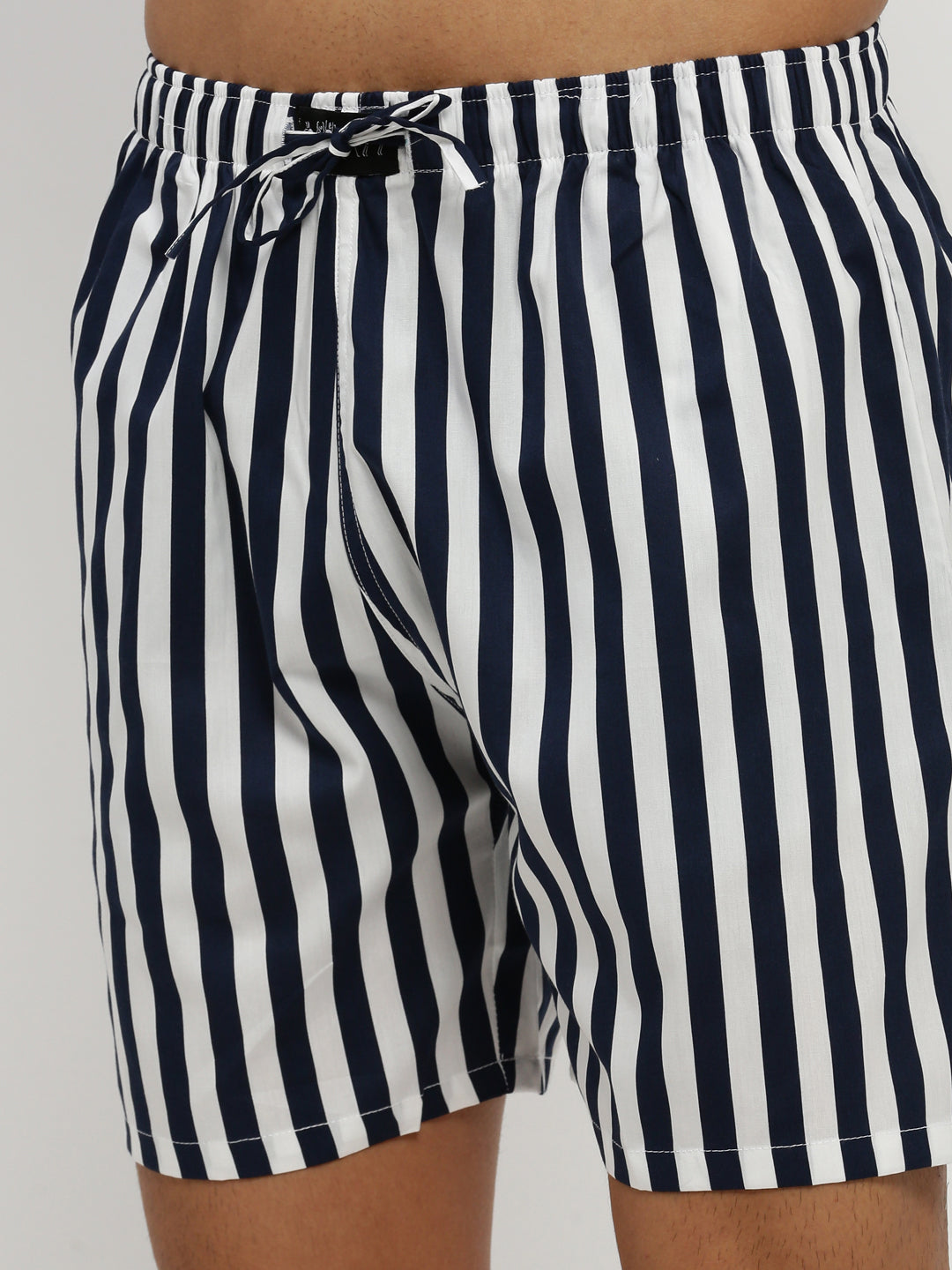 Men Navy Striped Co ordSet