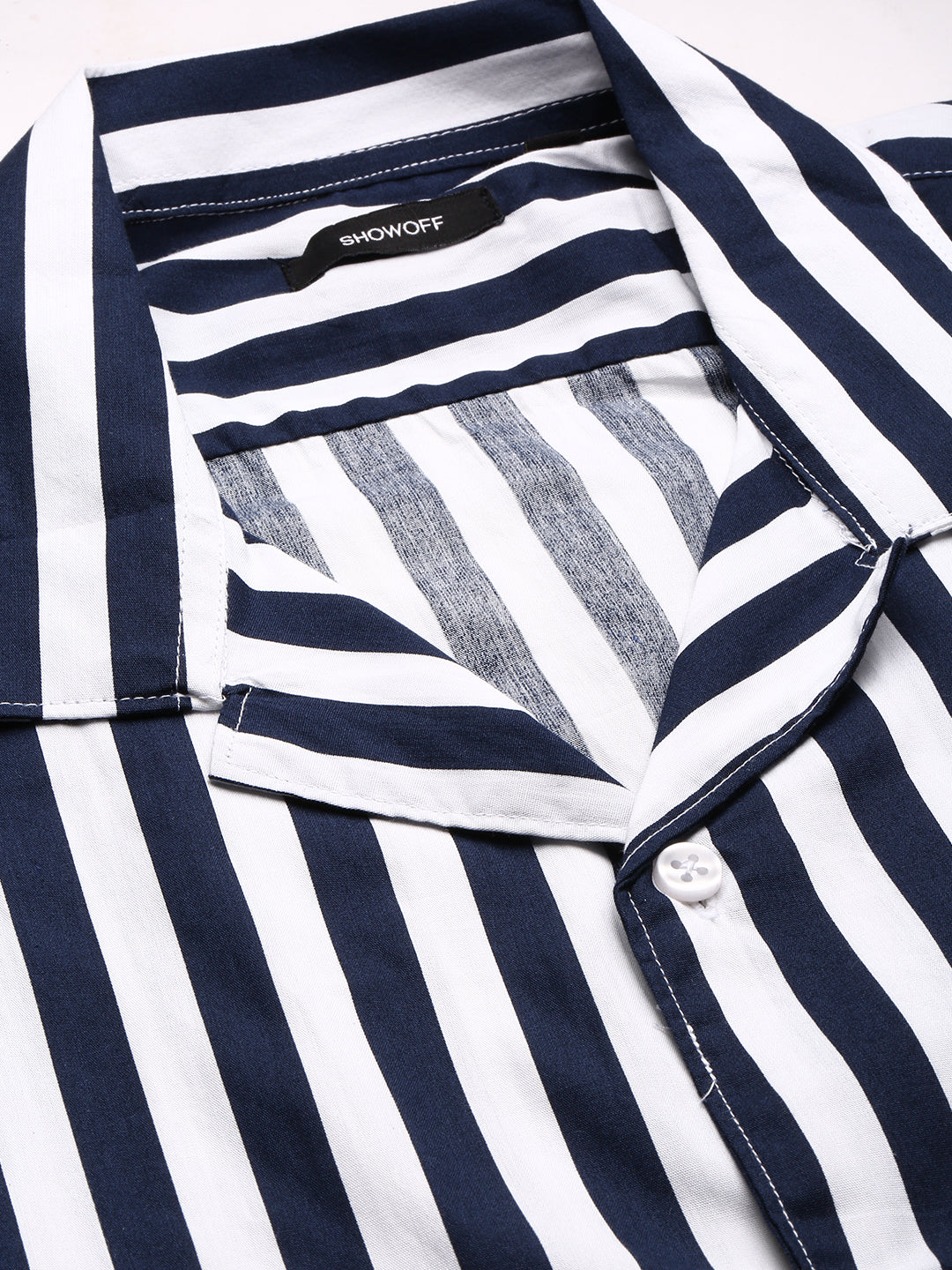 Men Navy Striped Co ordSet