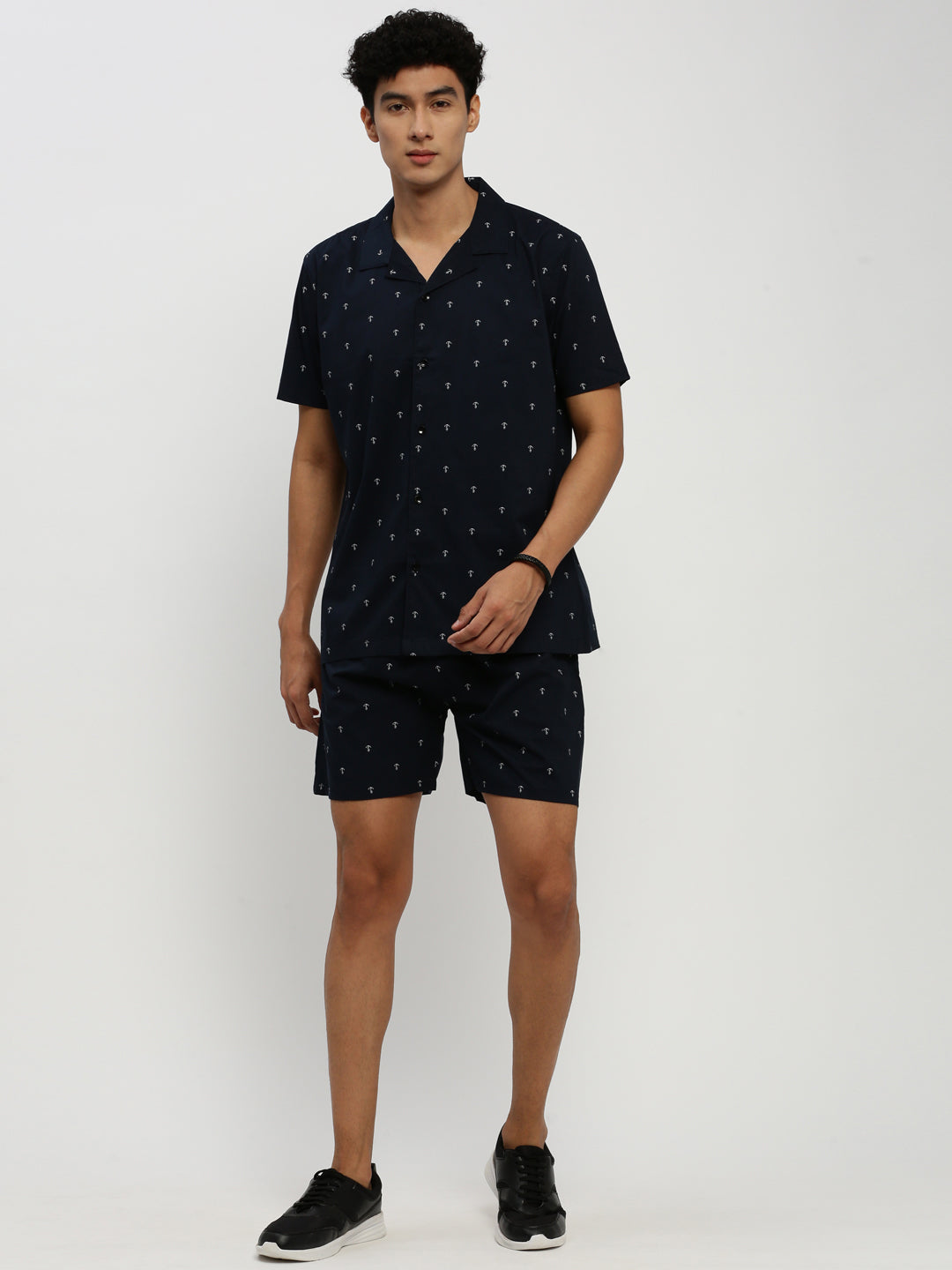 Men Navy Printed Co ordSet