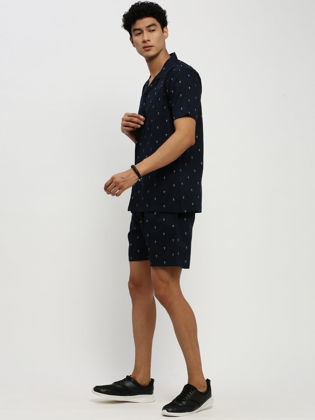 Men Navy Printed Co ordSet