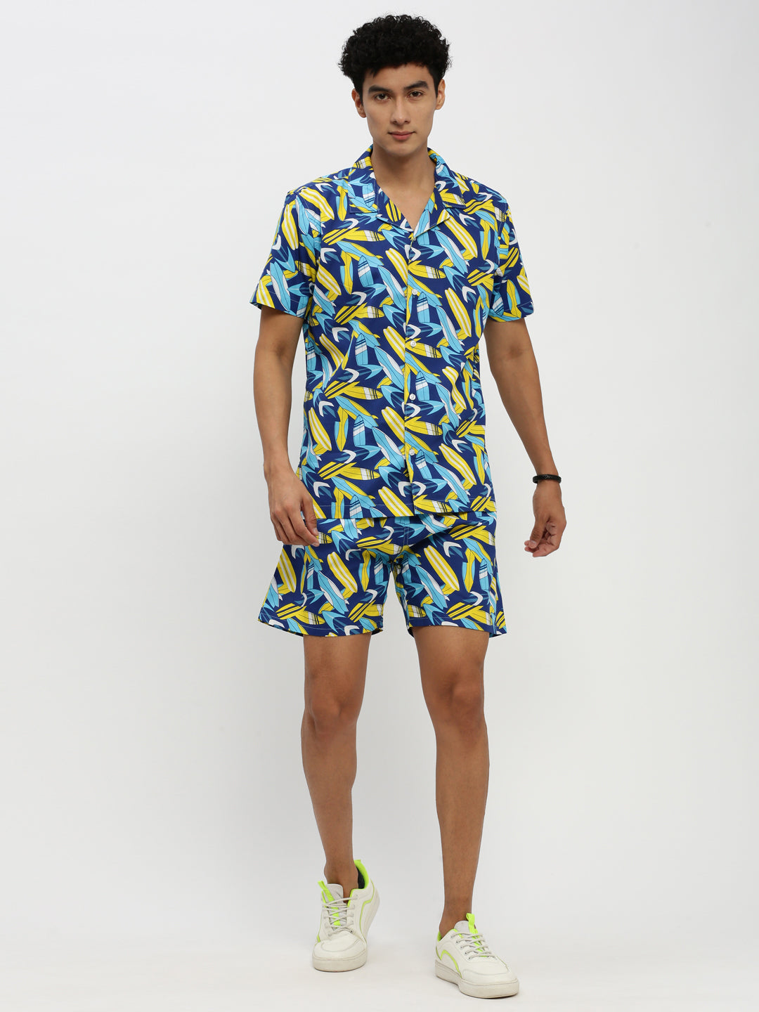 Men's Navy Printed Co-Ords Set