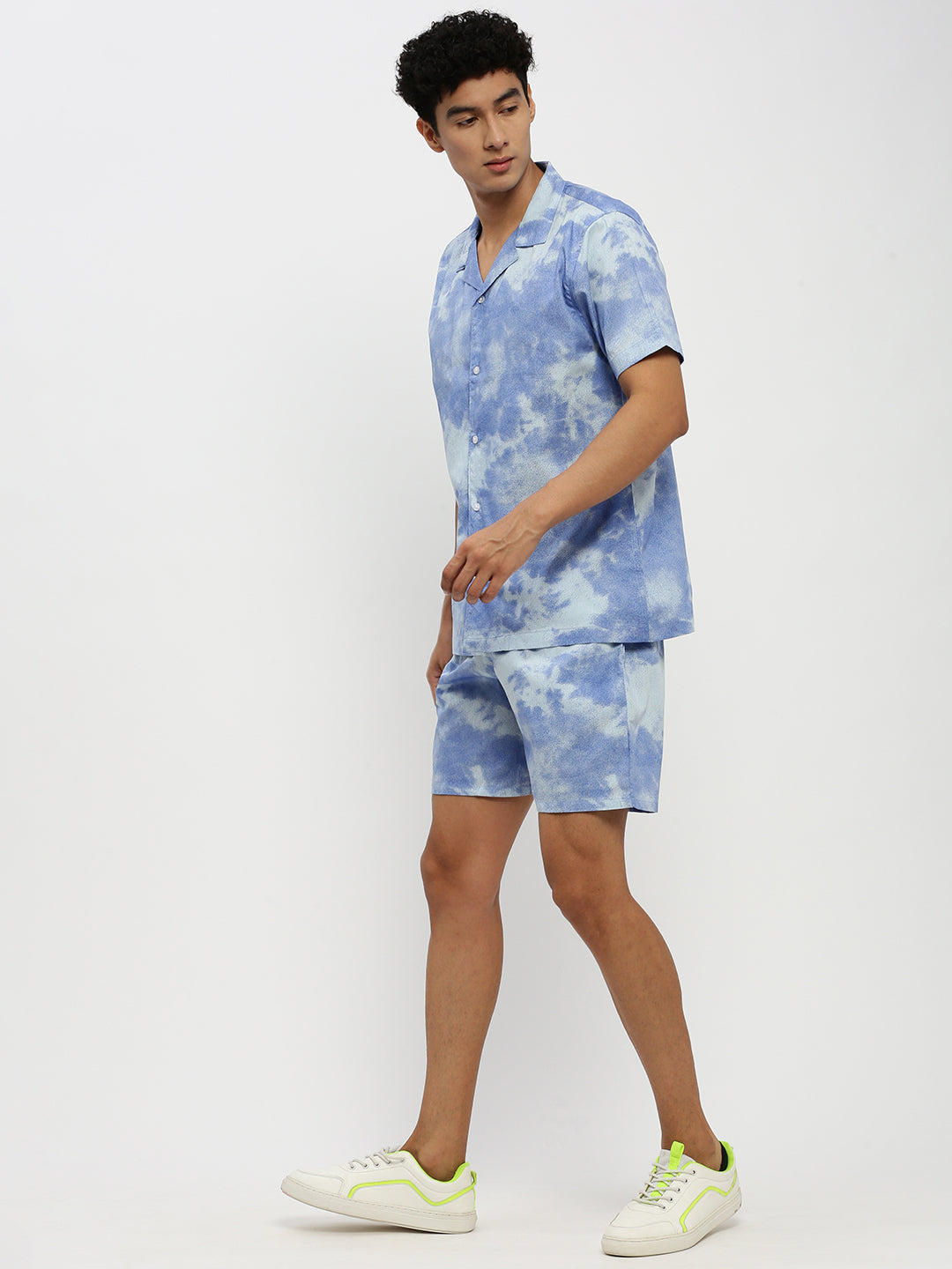 Men's Blue Colourblock Co-Ords Set