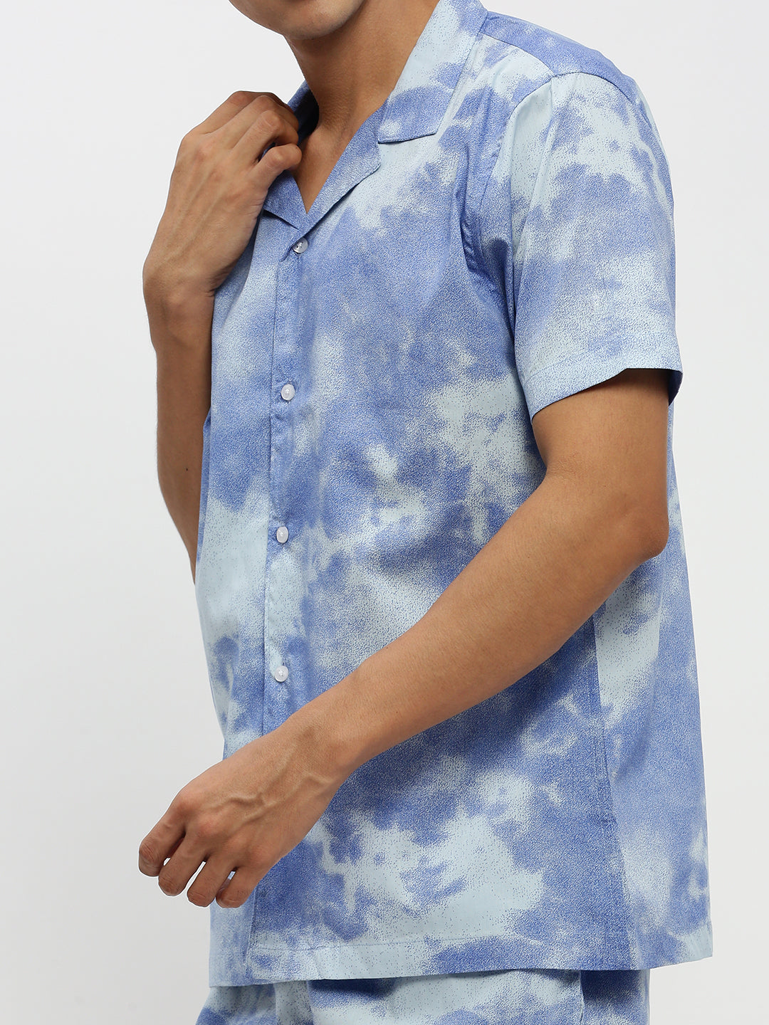 Men's Blue Colourblock Co-Ords Set