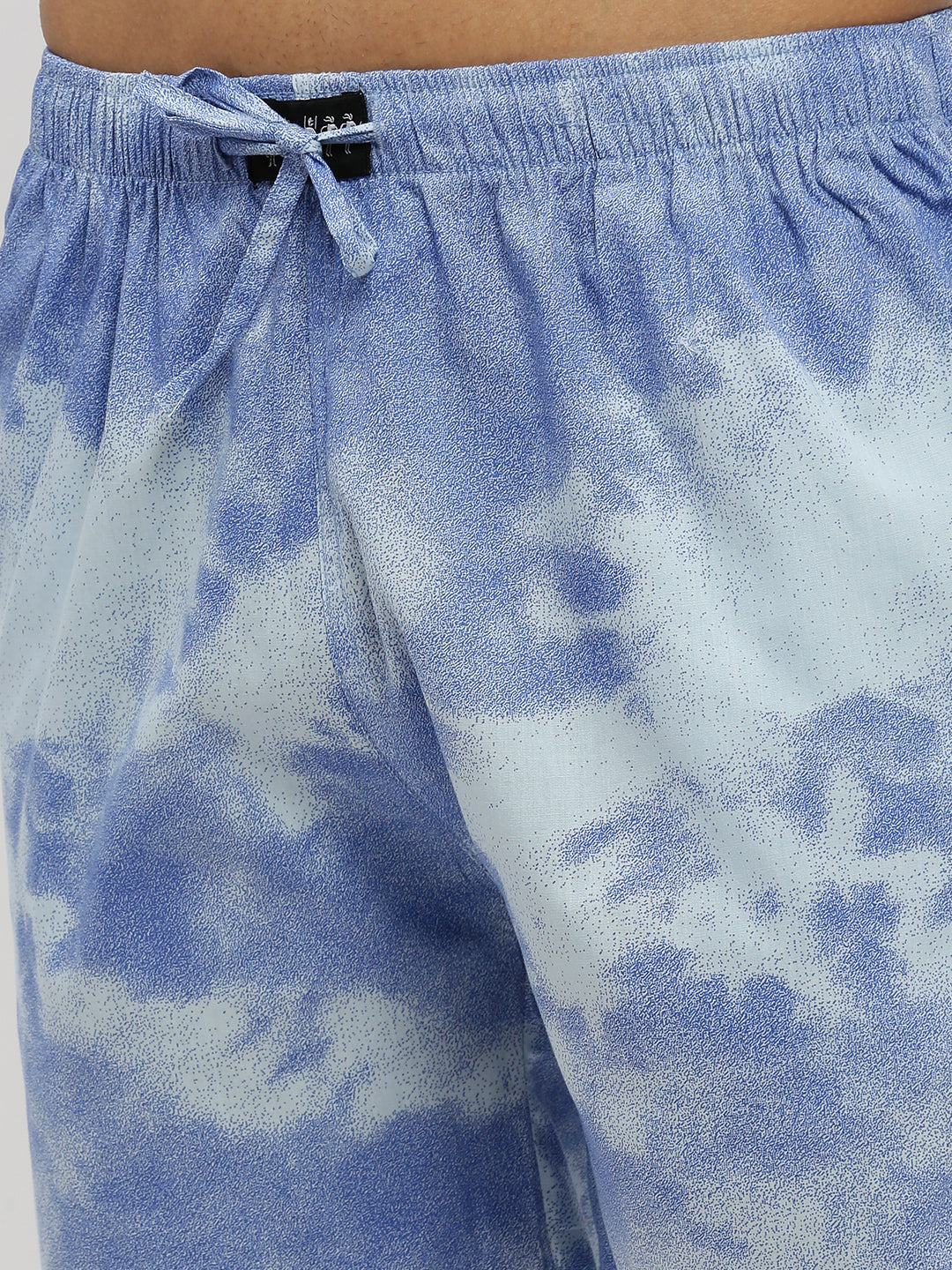 Men's Blue Colourblock Co-Ords Set