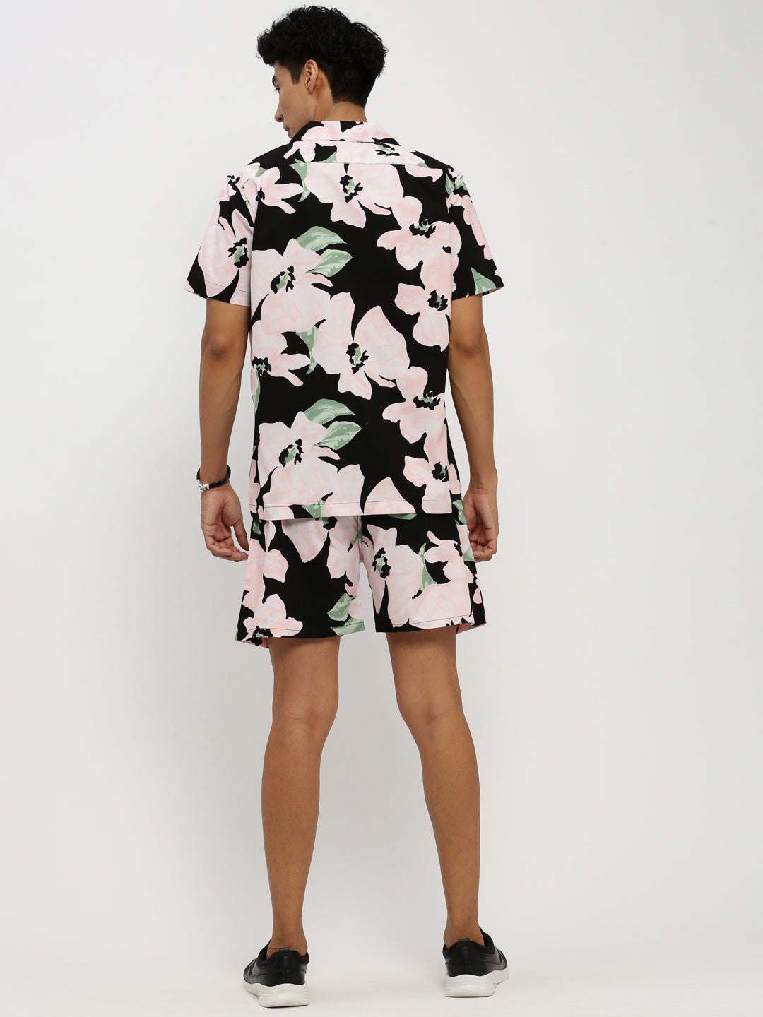 Men's Black Printed Co-Ords Set