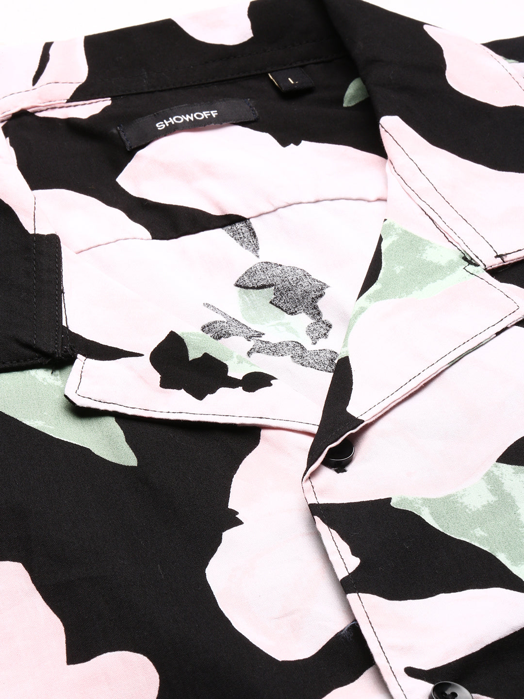 Men's Black Printed Co-Ords Set