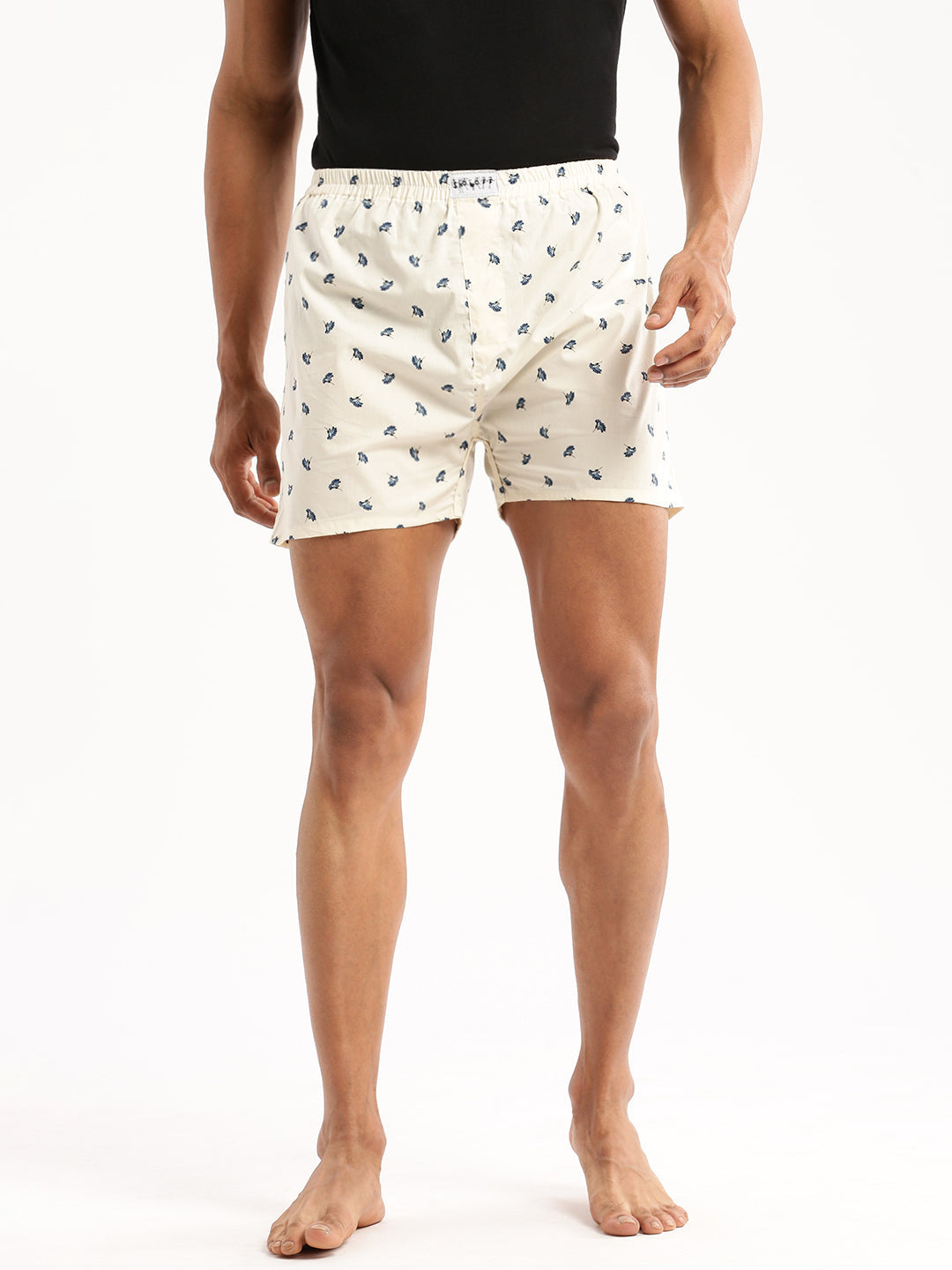 Men Cream Printed Boxer