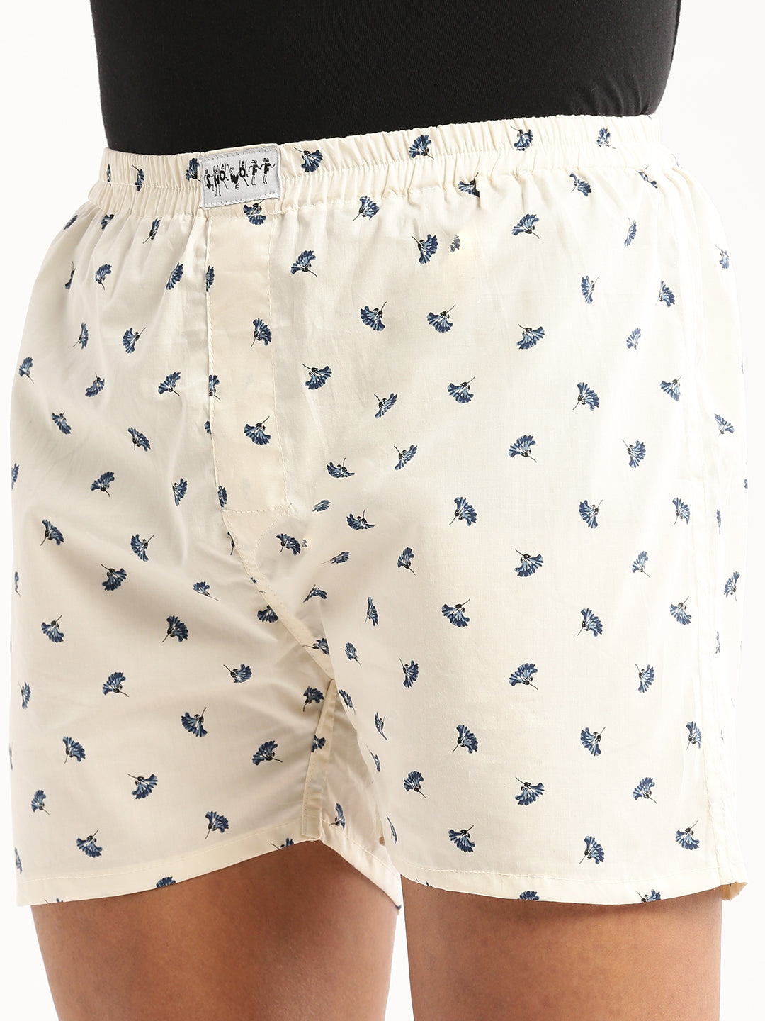 Men Cream Printed Boxer