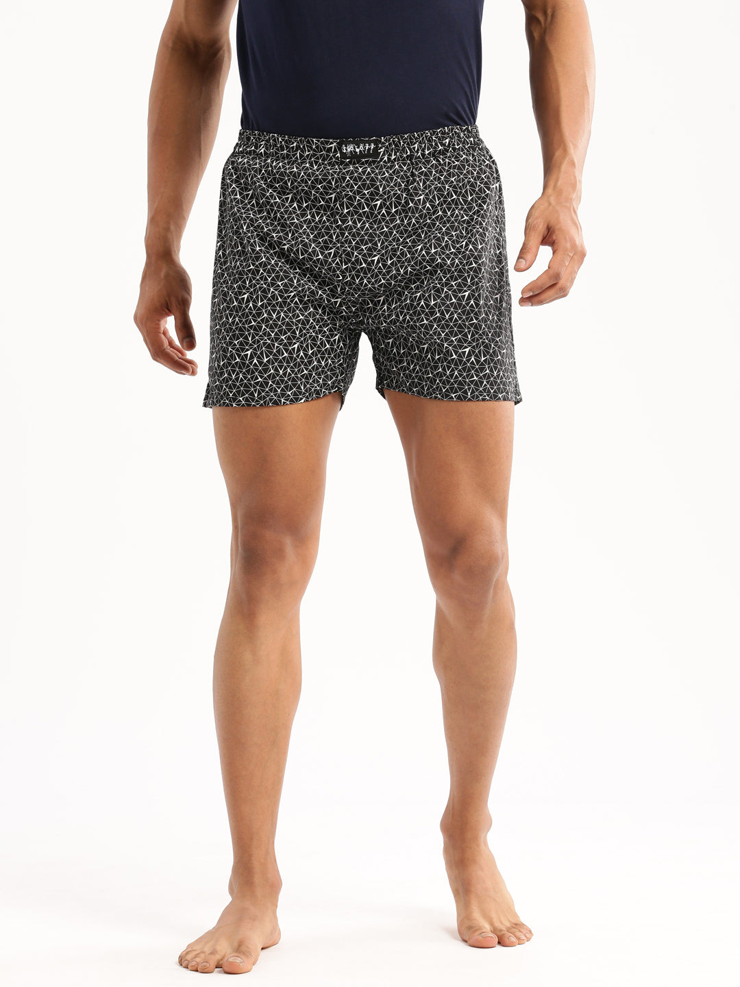 Men Black Printed Boxer