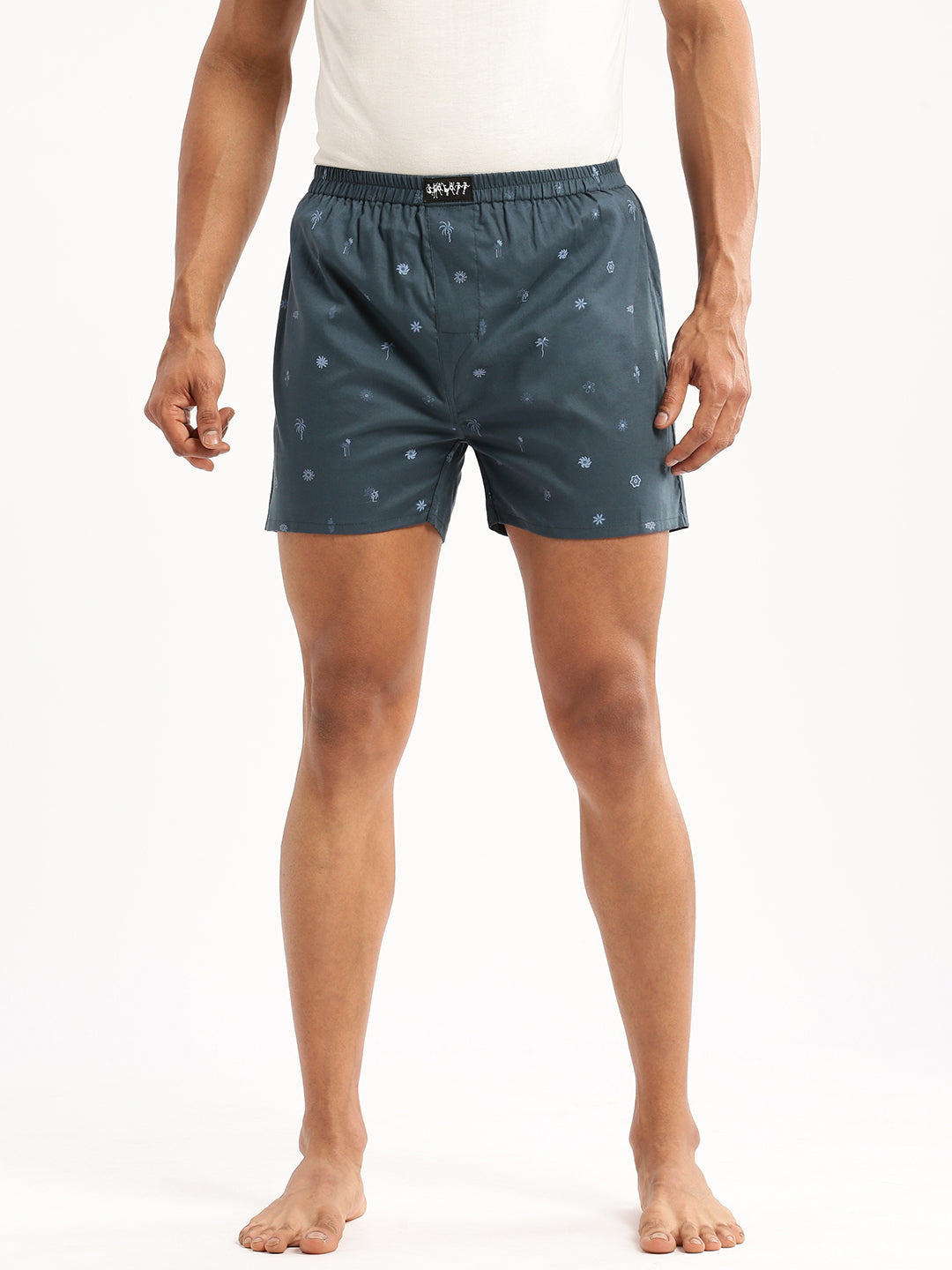 Men Teal Printed Boxer