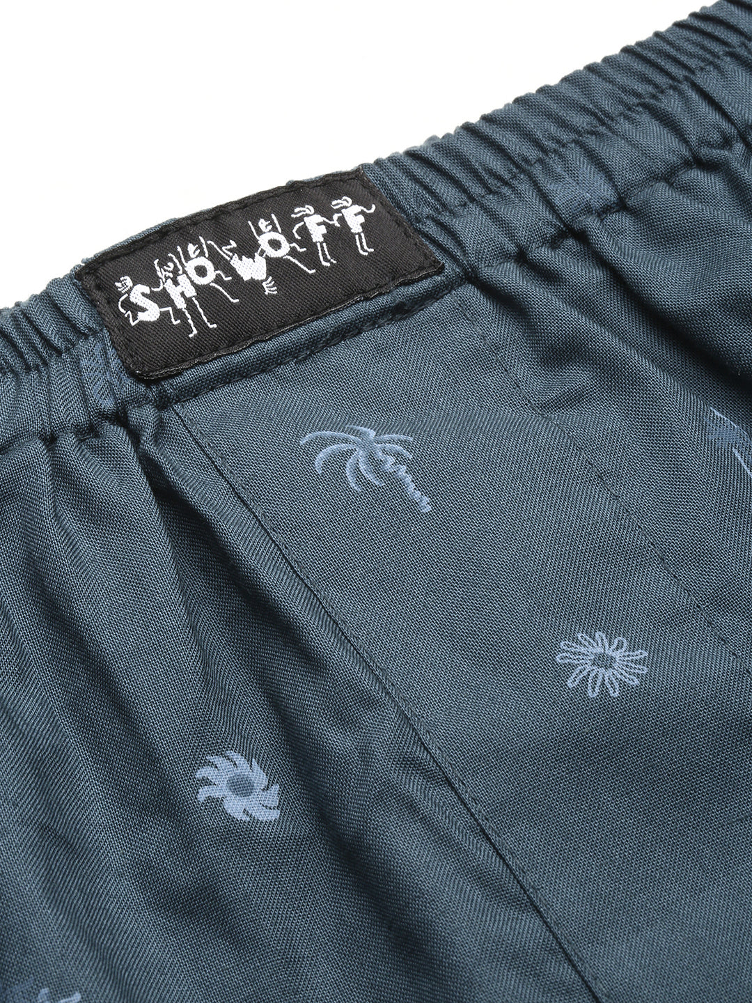 Men Teal Printed Boxer