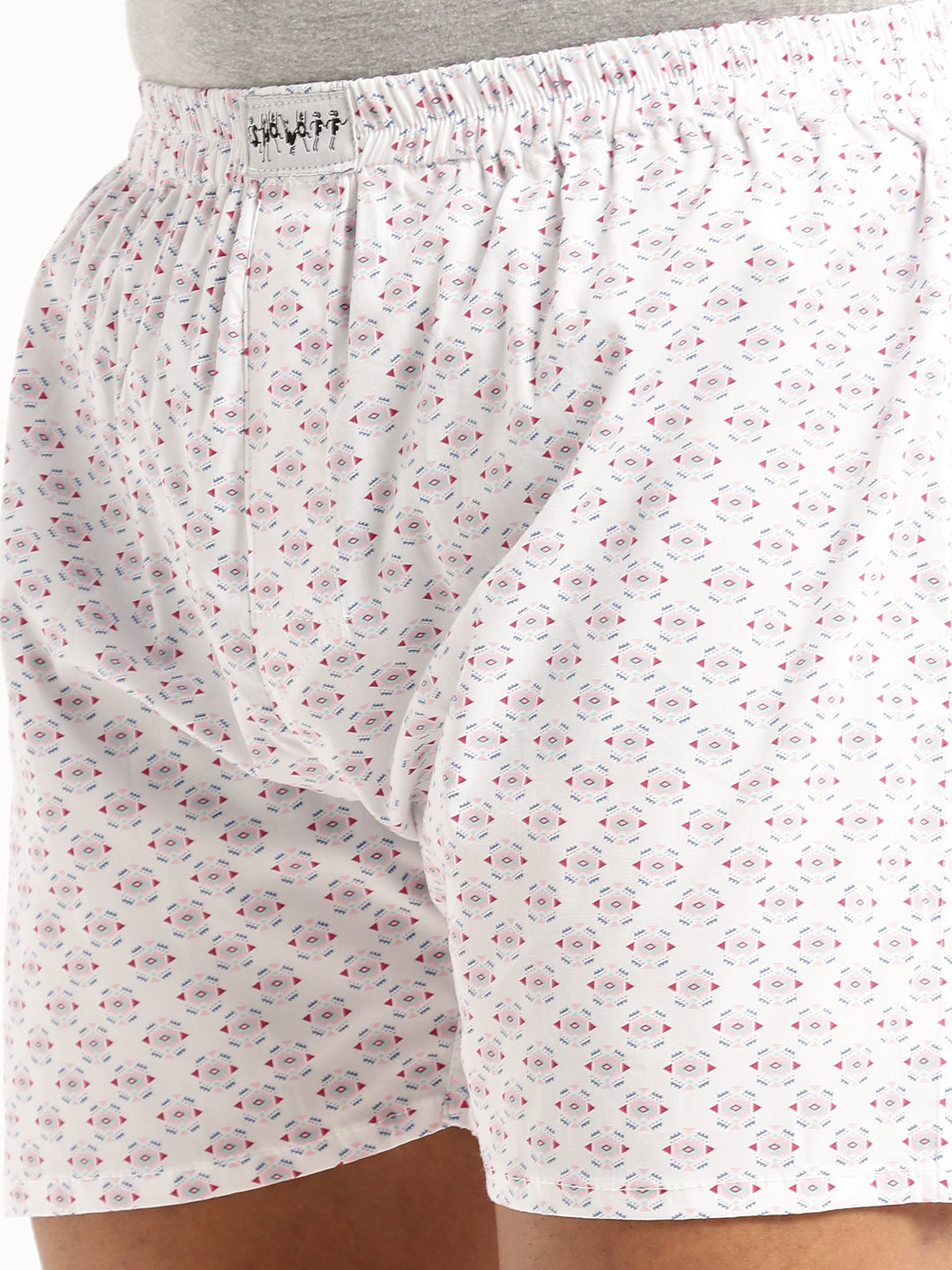 Men White Printed Boxer