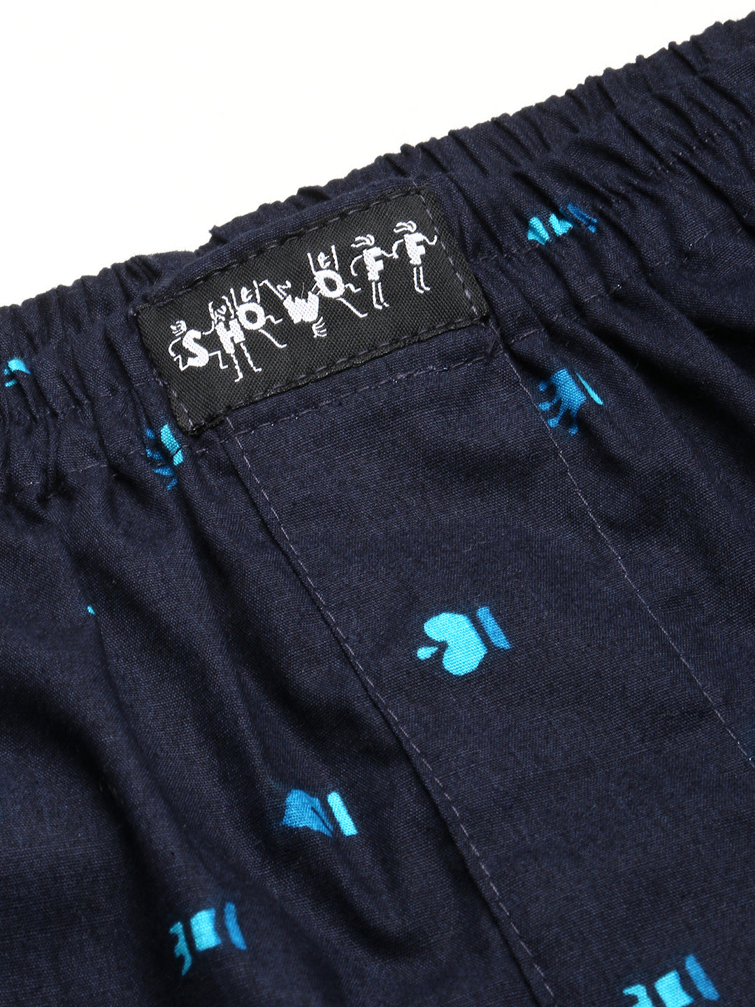 Men's Navy Blue Slim Fit Conversational Printed Cotton Boxer