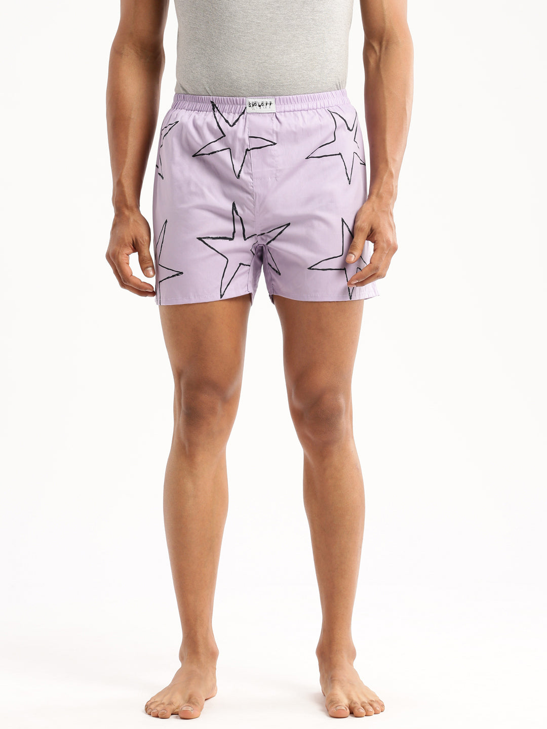 Men Lavender Printed Boxer