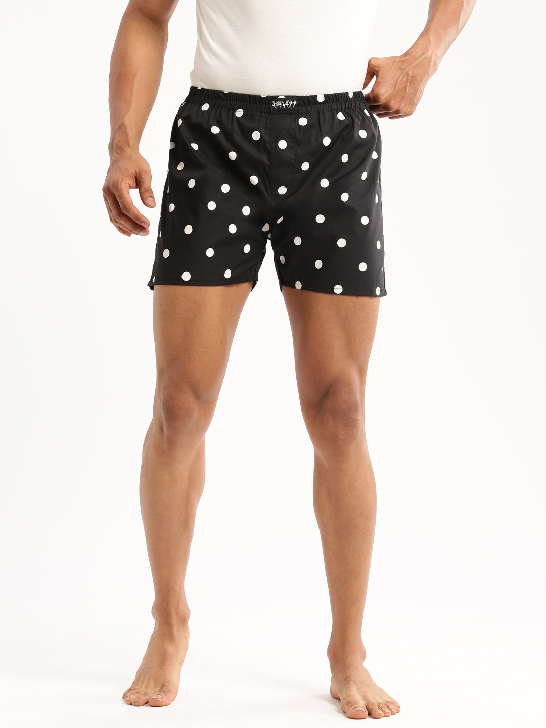 Men Black Printed Boxer