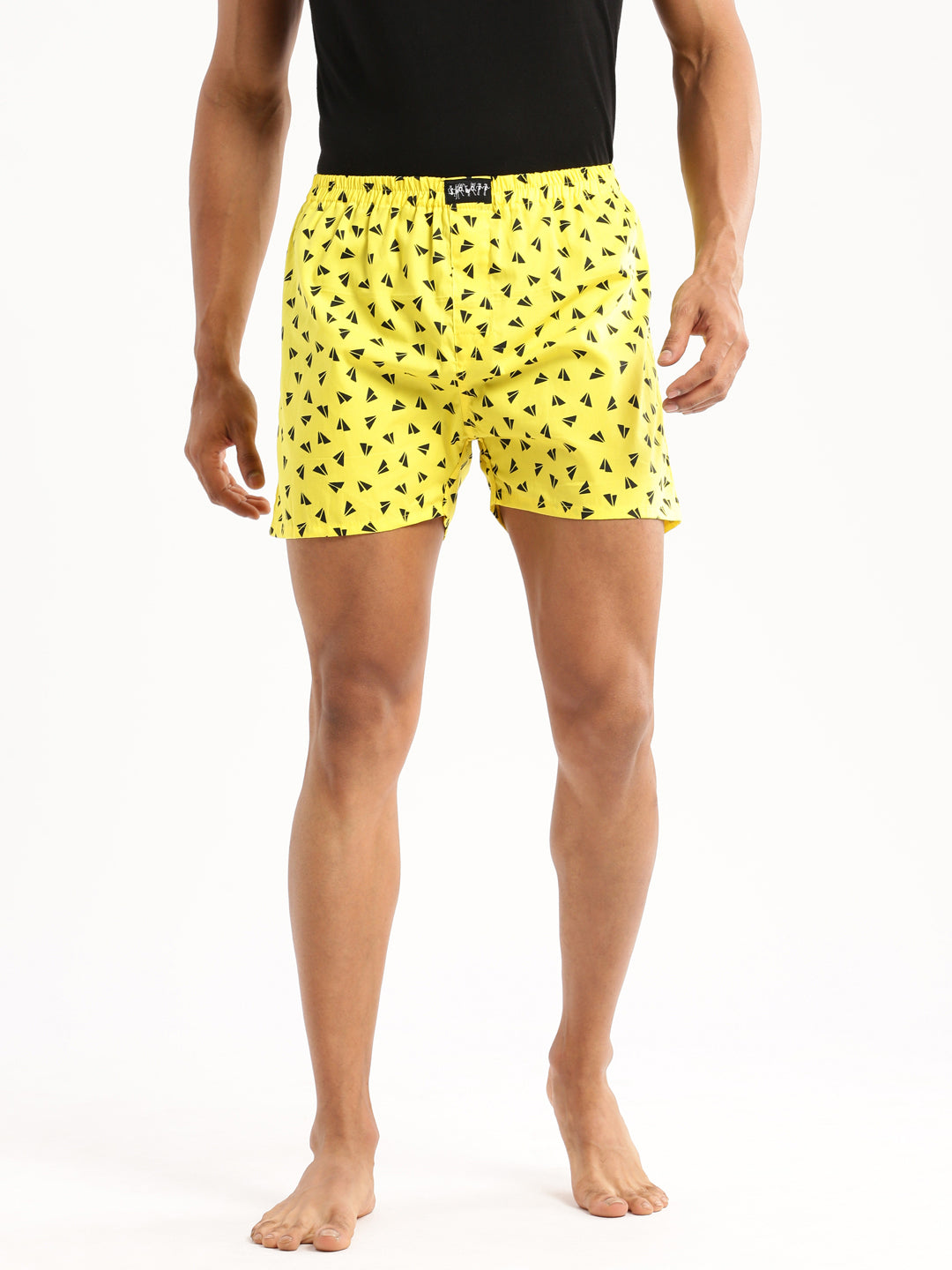 Men Yellow Printed Boxer