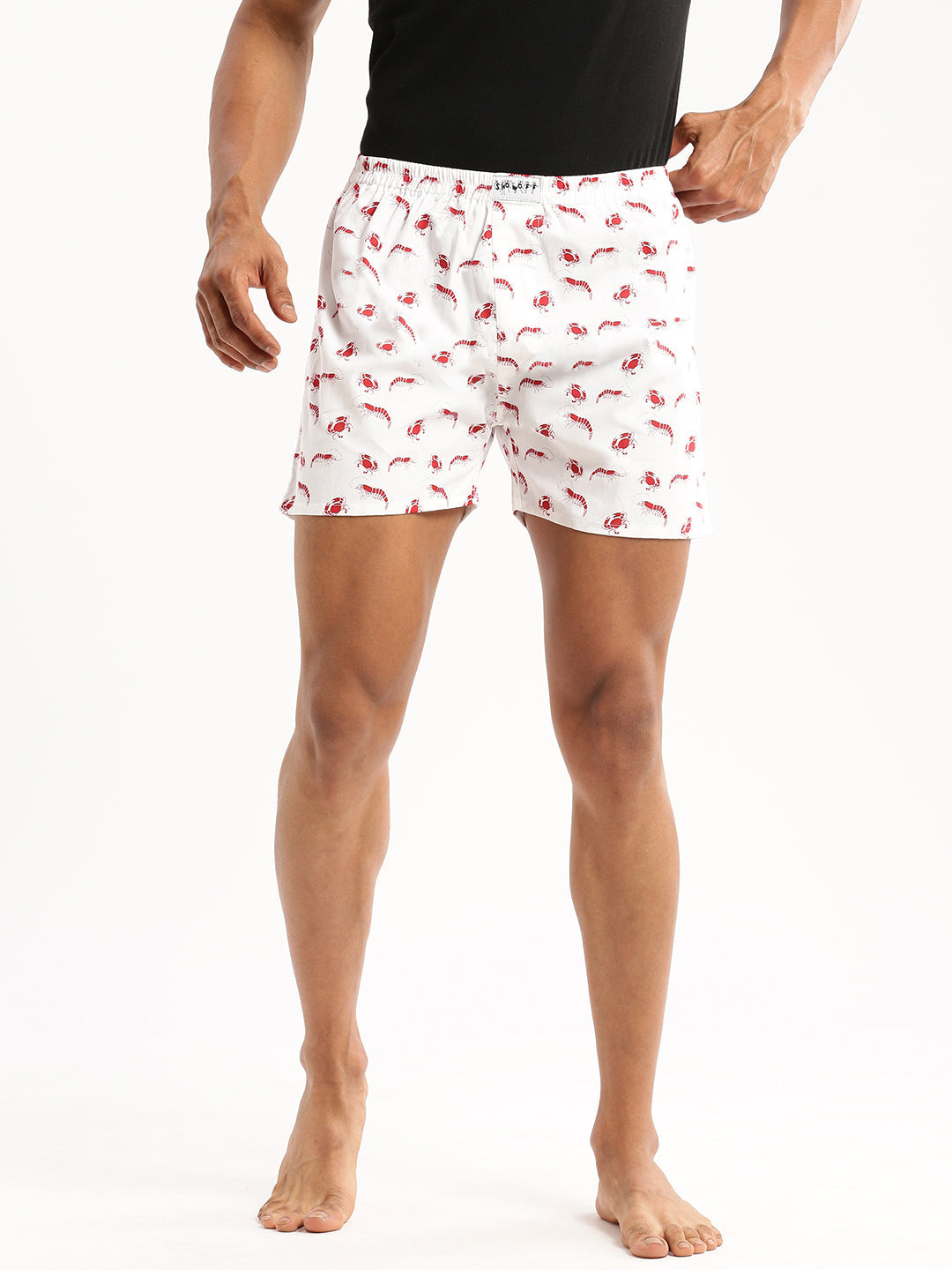 Men's Off White Printed Boxer