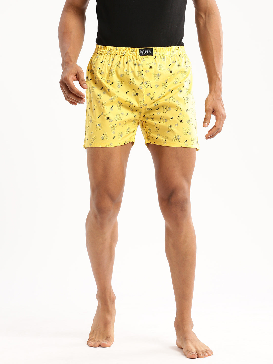 Men Yellow Printed Boxer