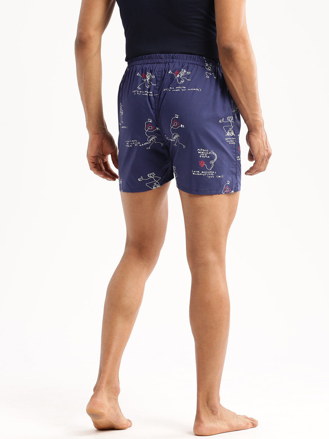 Men Blue Printed Boxer