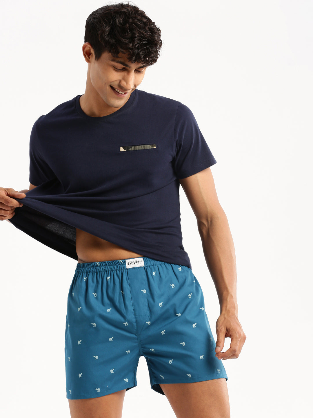 Men Teal Printed Boxer