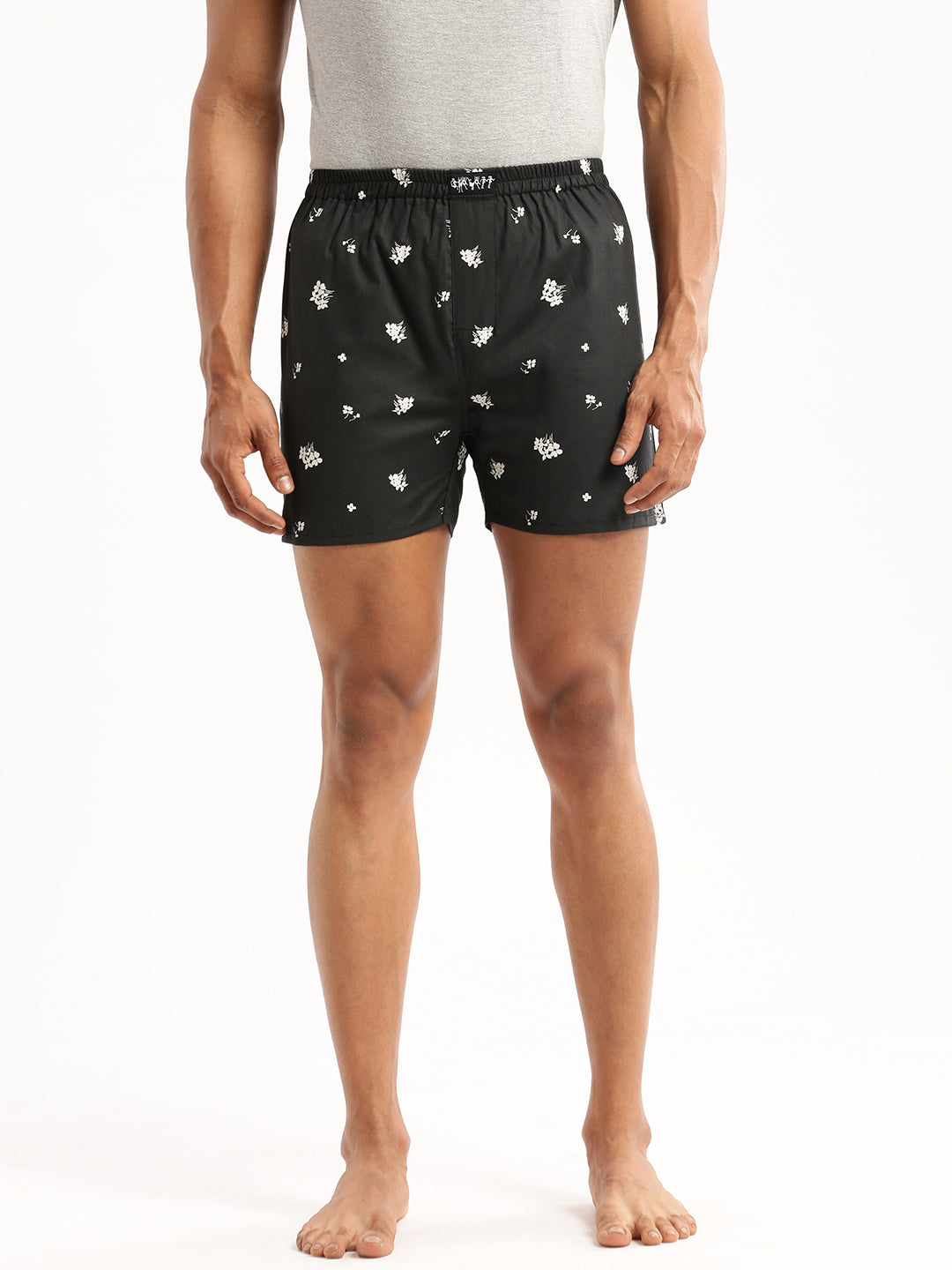 Men Black Printed Boxer