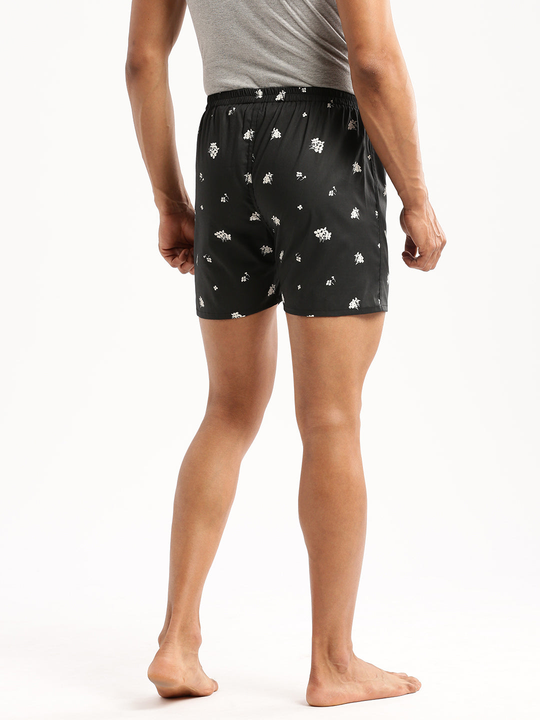 Men Black Printed Boxer