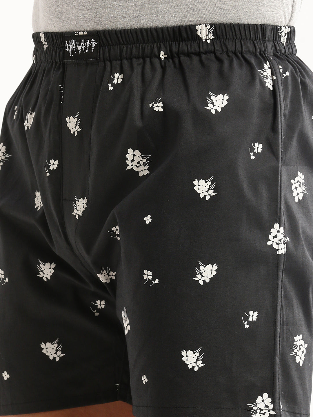 Men Black Printed Boxer