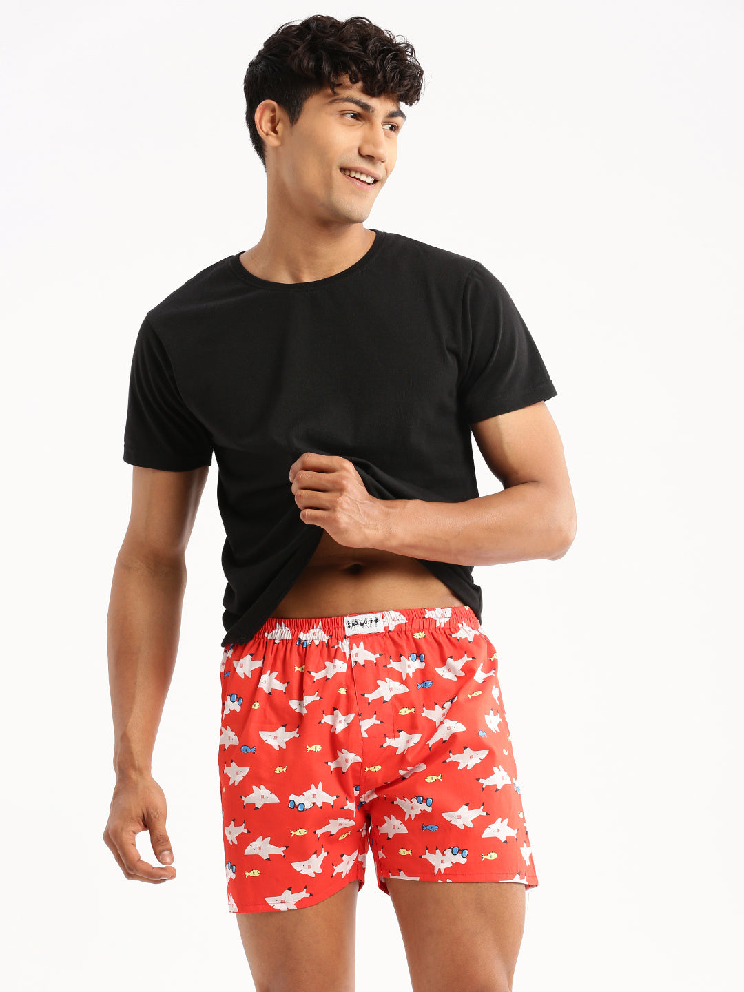 Men Red Printed Boxer