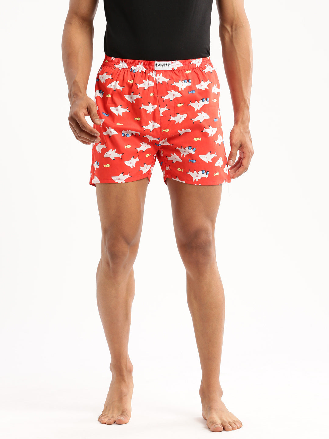 Men Red Printed Boxer