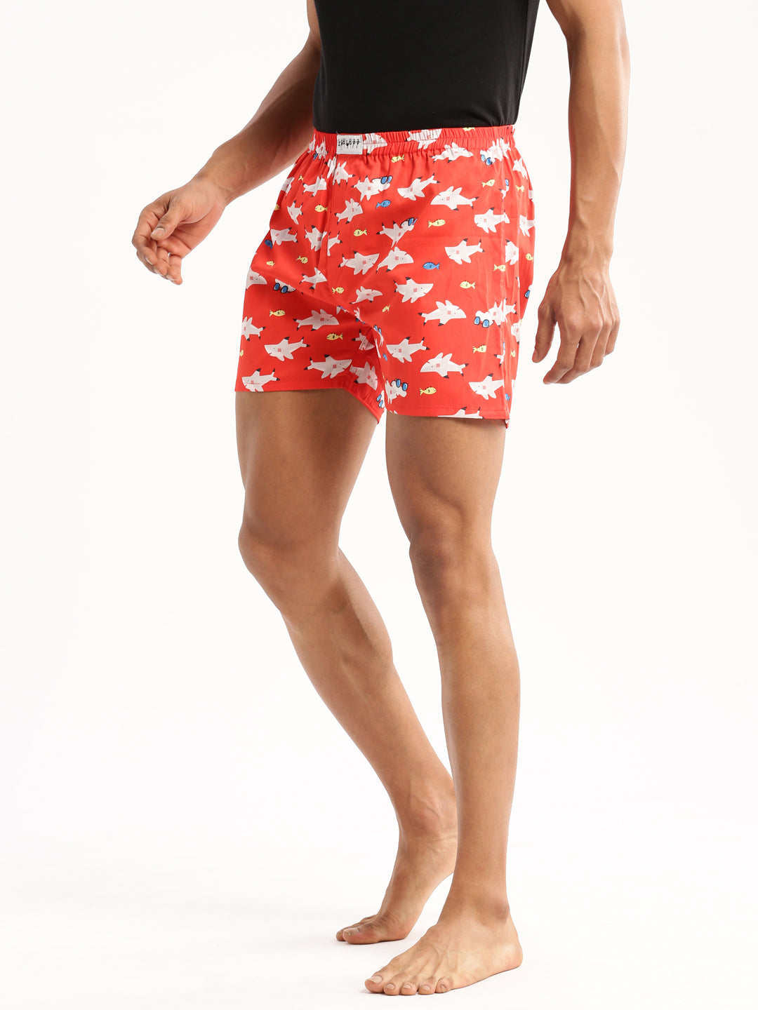 Men Red Printed Boxer