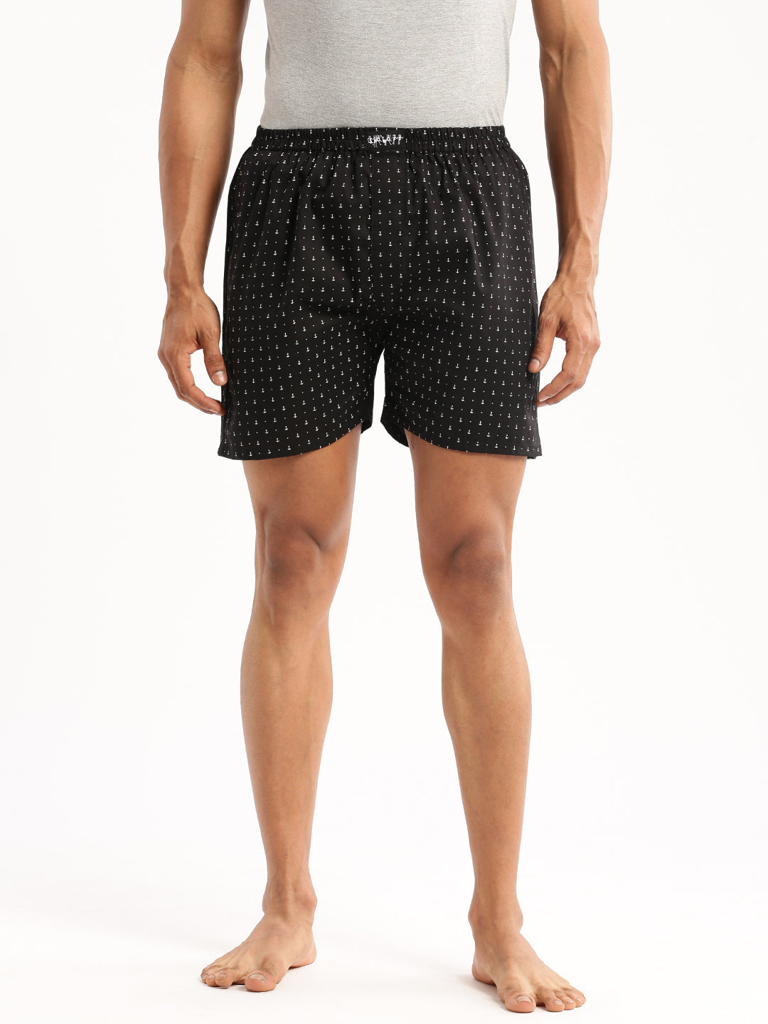 Men Black Printed Boxer