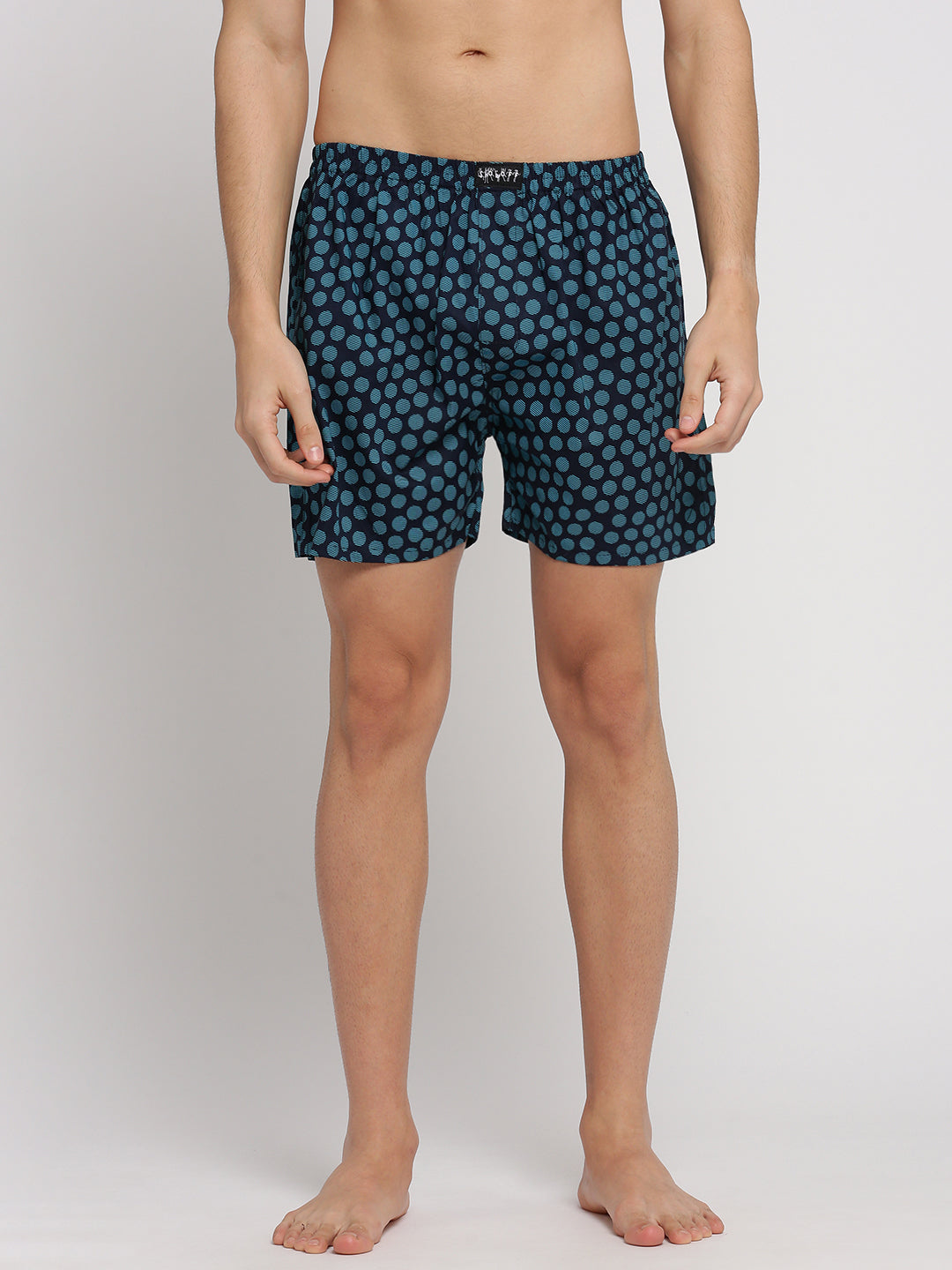 Men Navy Blue Printed Boxer