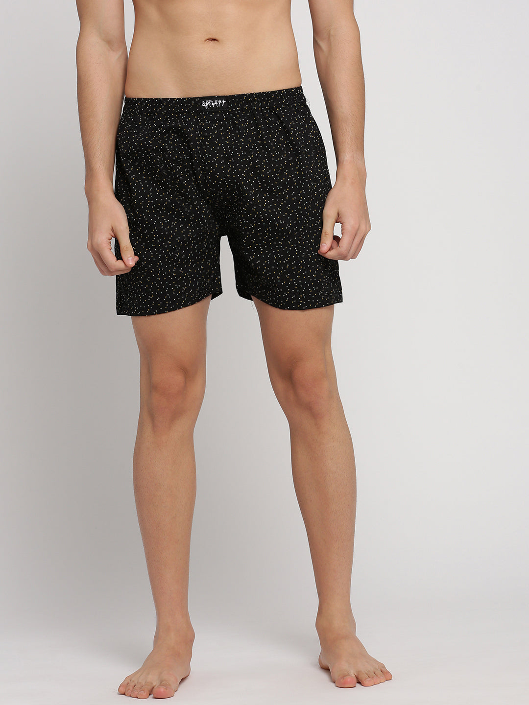 Men Black Printed Boxer