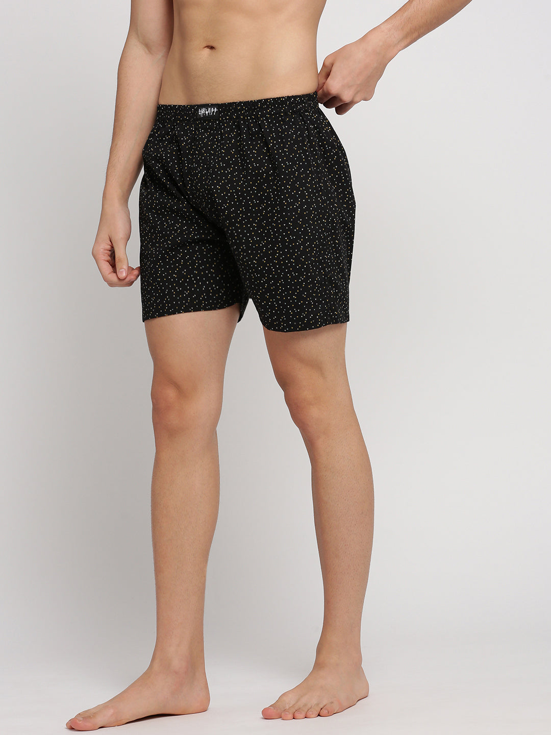 Men Black Printed Boxer