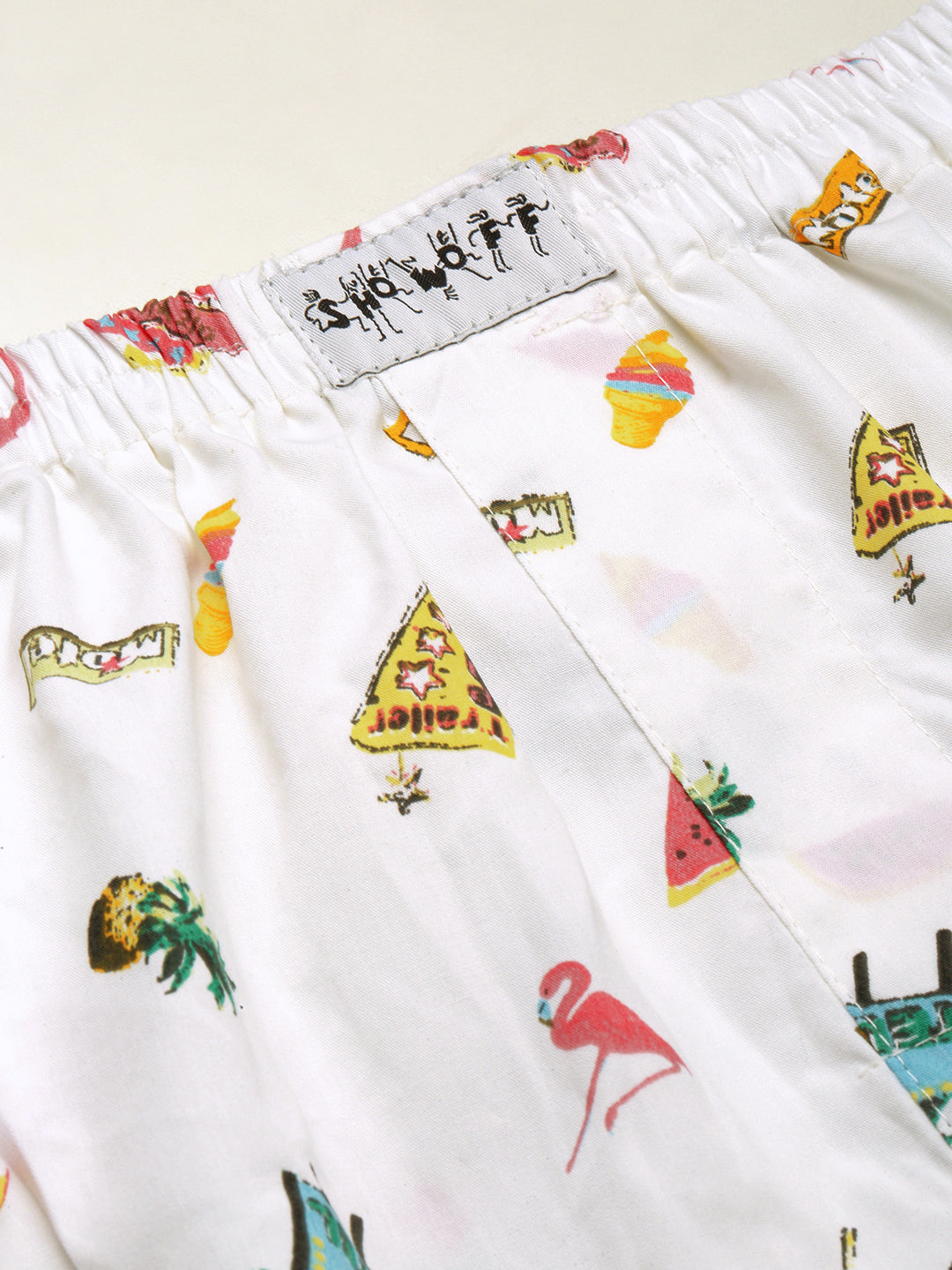 Men White Printed Boxer