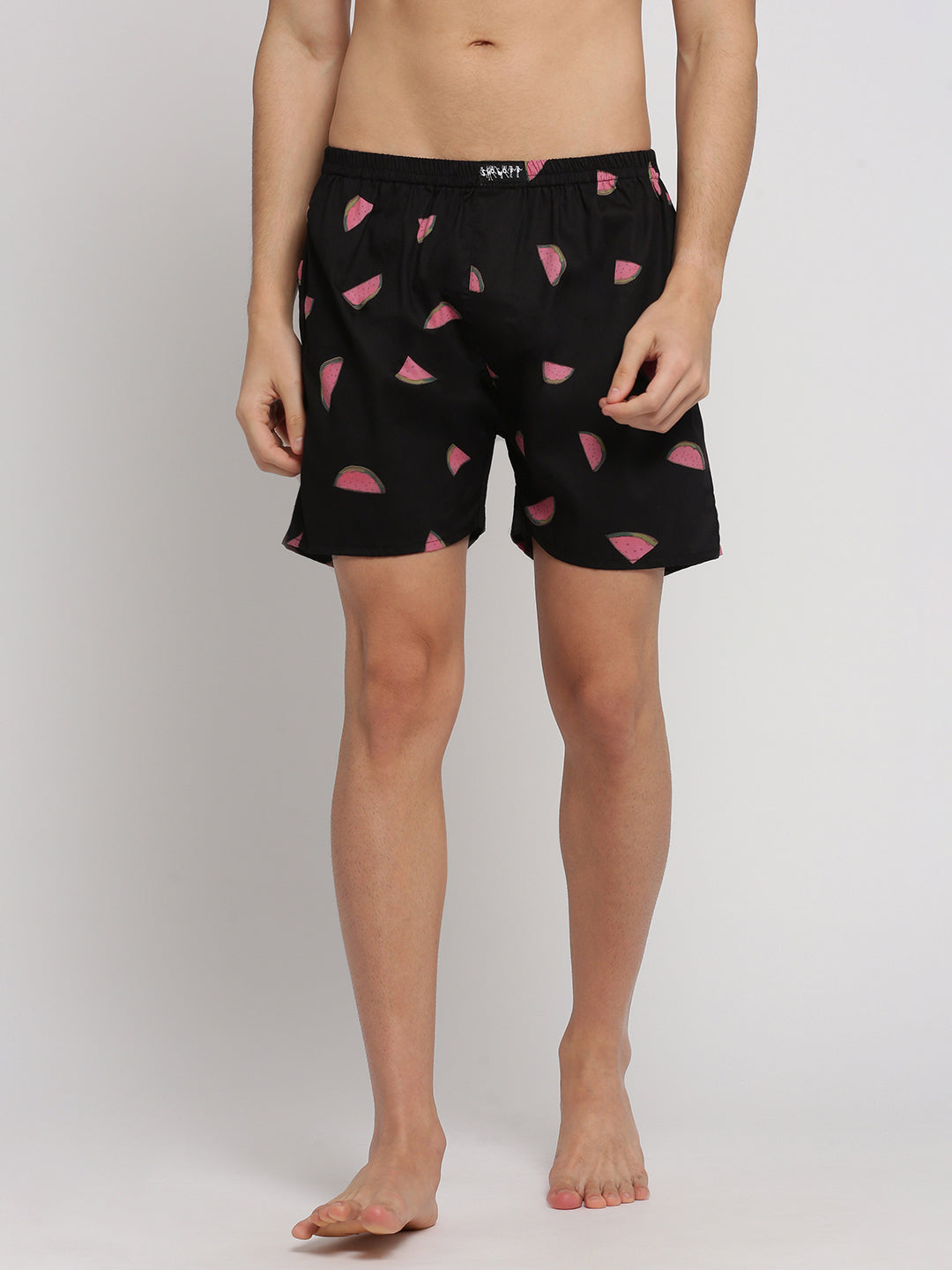 Men Black Printed Boxer