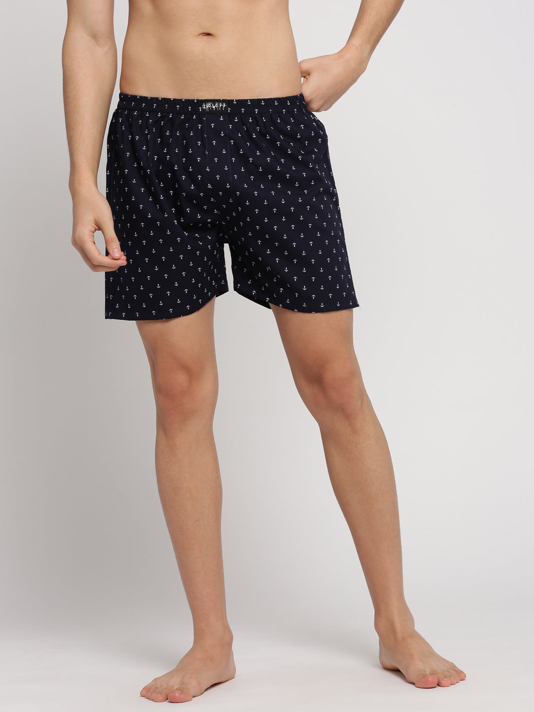 Men Navy Blue Printed Boxer