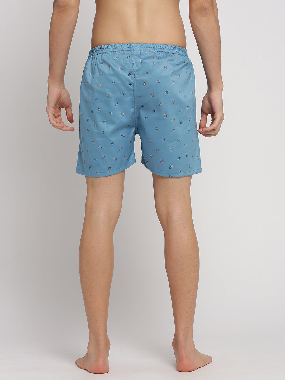 Men Blue Printed Boxer