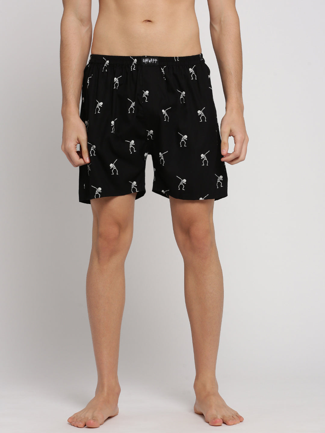 Men Black Printed Boxer