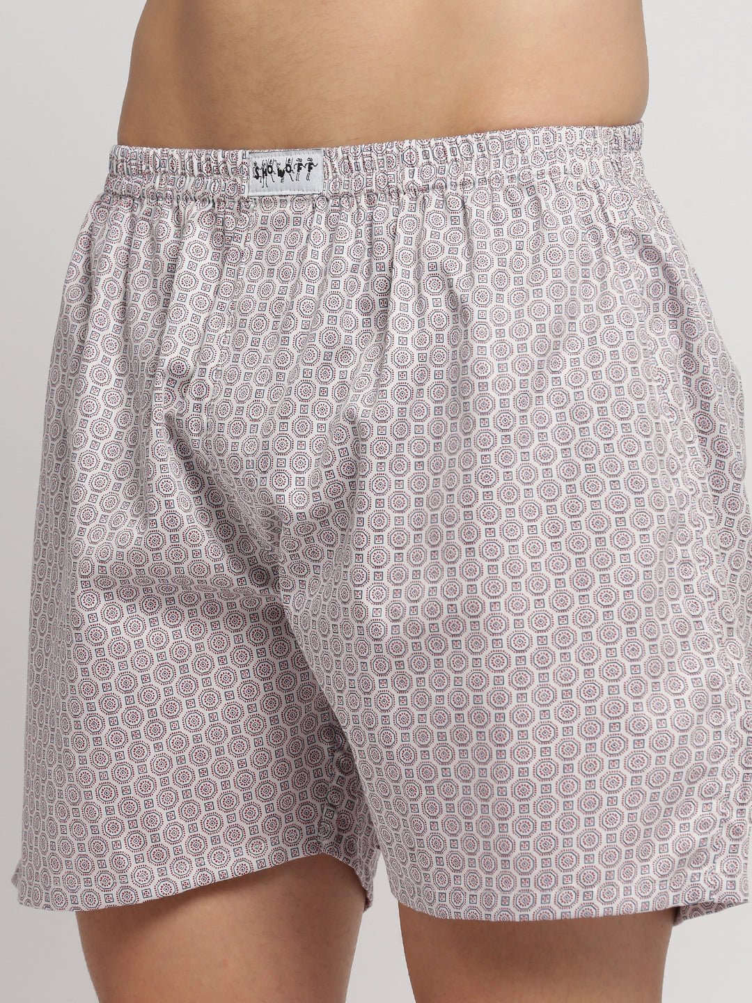 Men Off White Printed Boxer