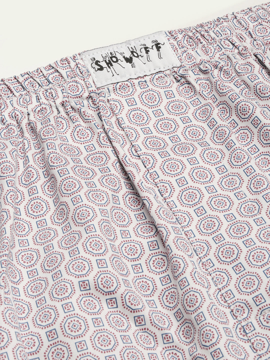 Men Off White Printed Boxer