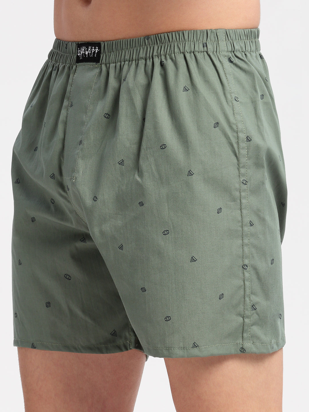 Men Printed Green Boxer