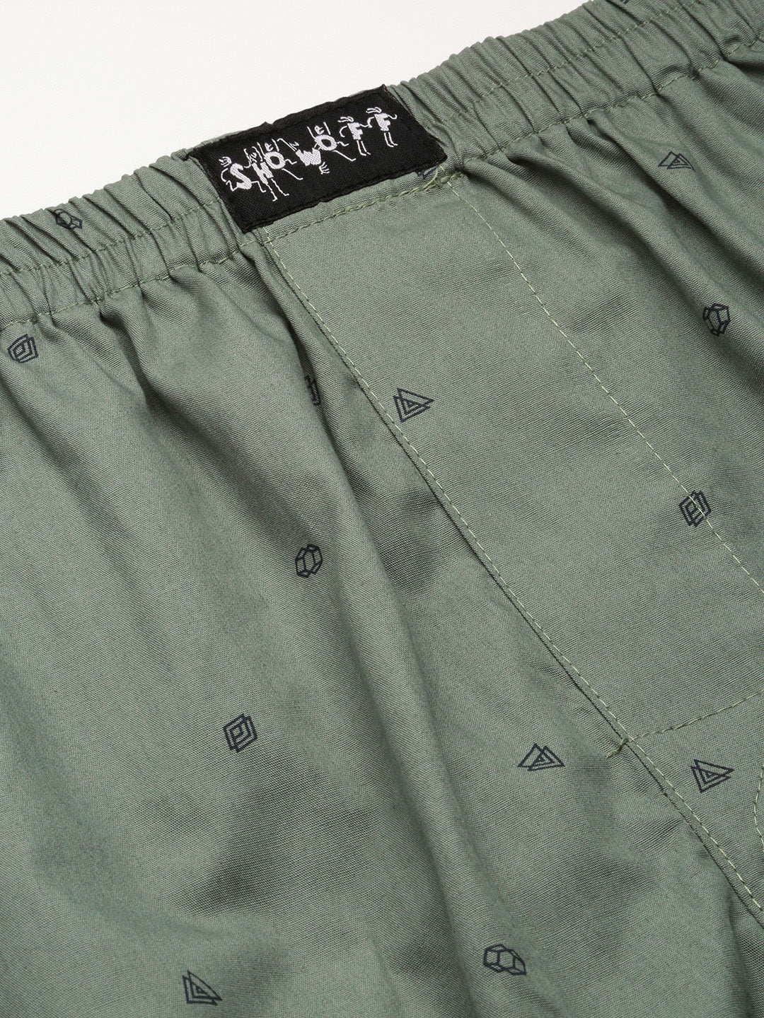 Men Printed Green Boxer